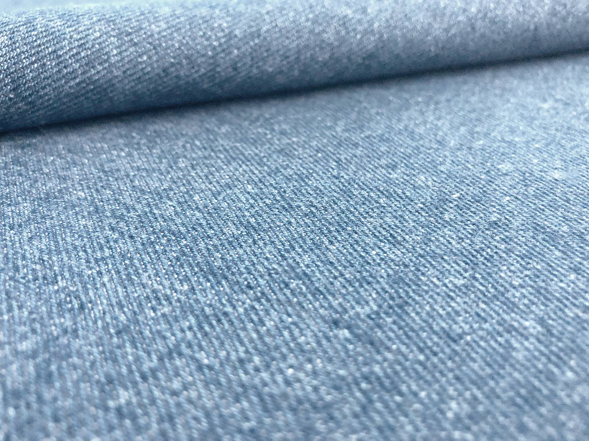 12 oz Washed Cotton Denim in Light Indigo