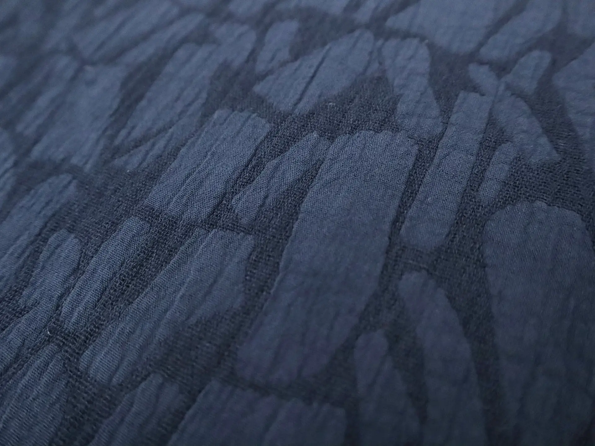 Cotton Blend Doublefaced Brocade in Navy