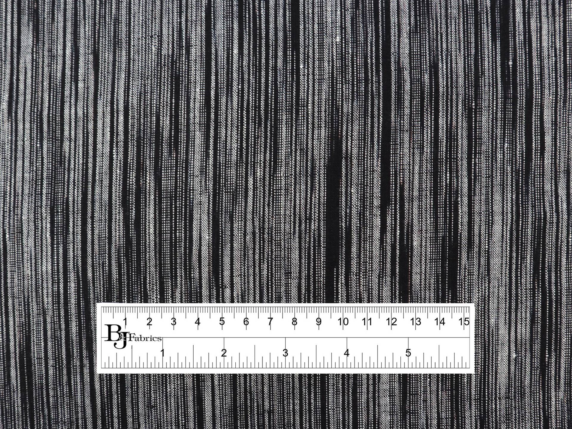 Woven Linen Novelty Stripe in Phantom Black