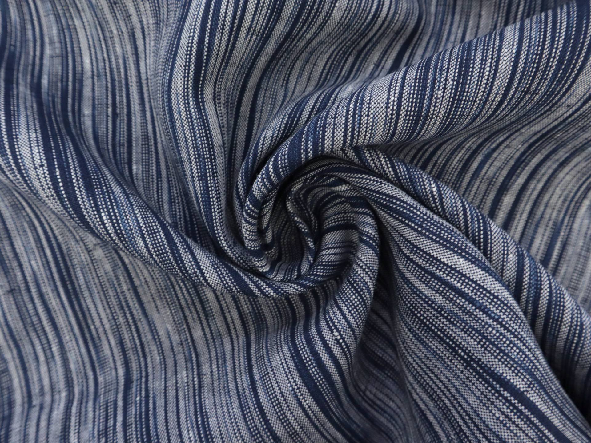 Woven Linen Novelty Stripe in Zenith Blue