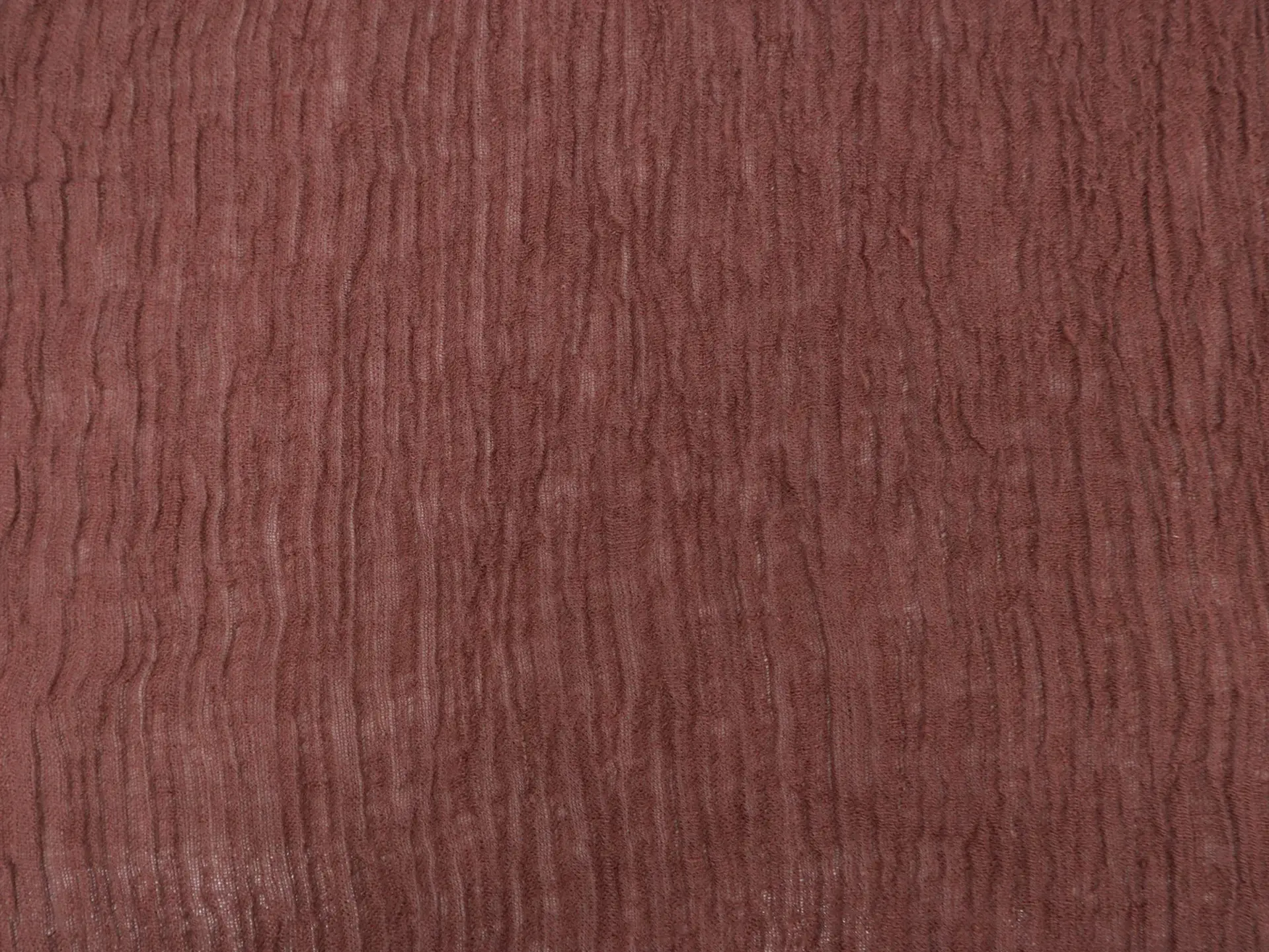 Crinkled Linen Gauze in Dark Terracotta