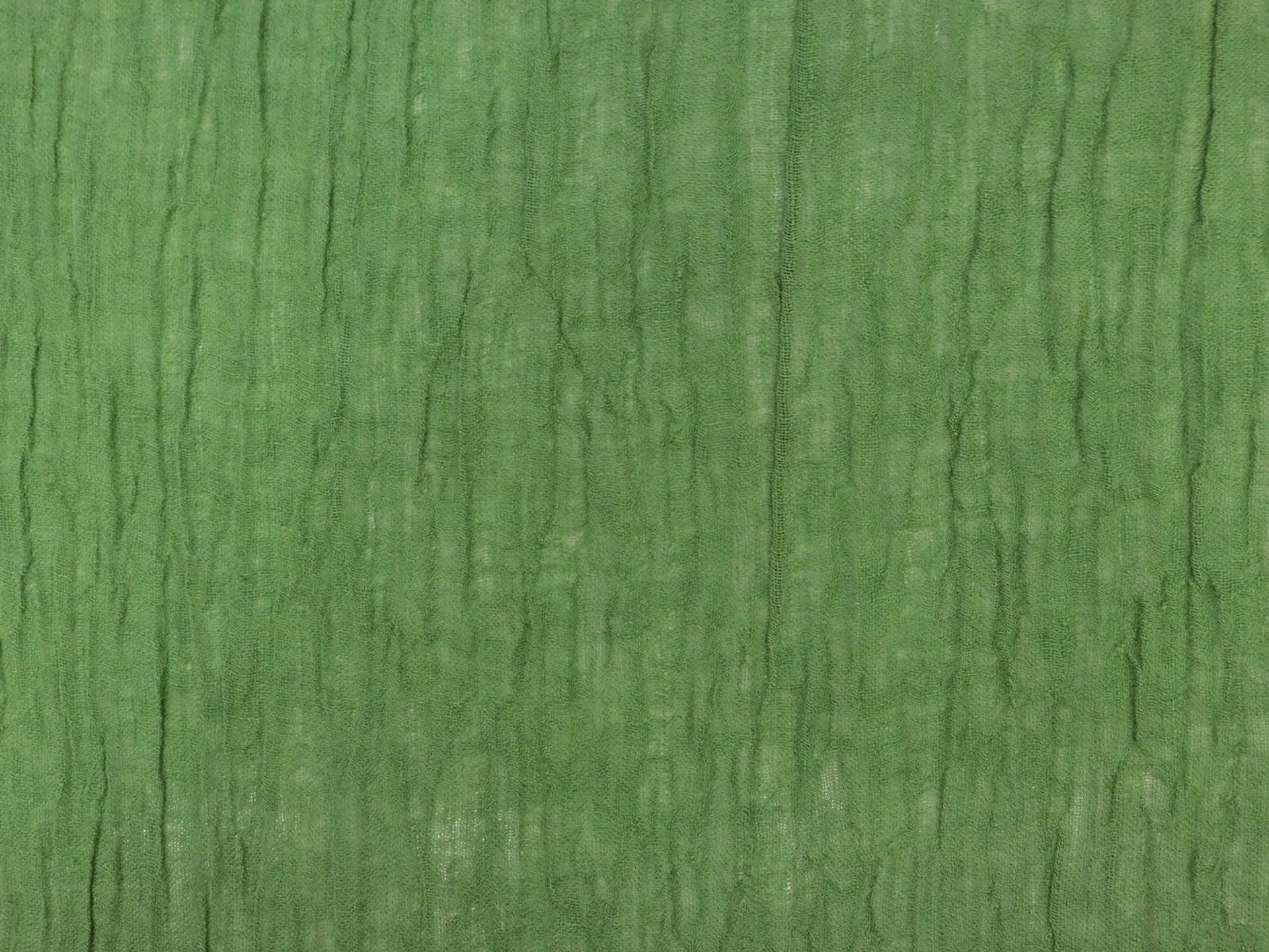 Crinkled Linen Gauze in Grass Green