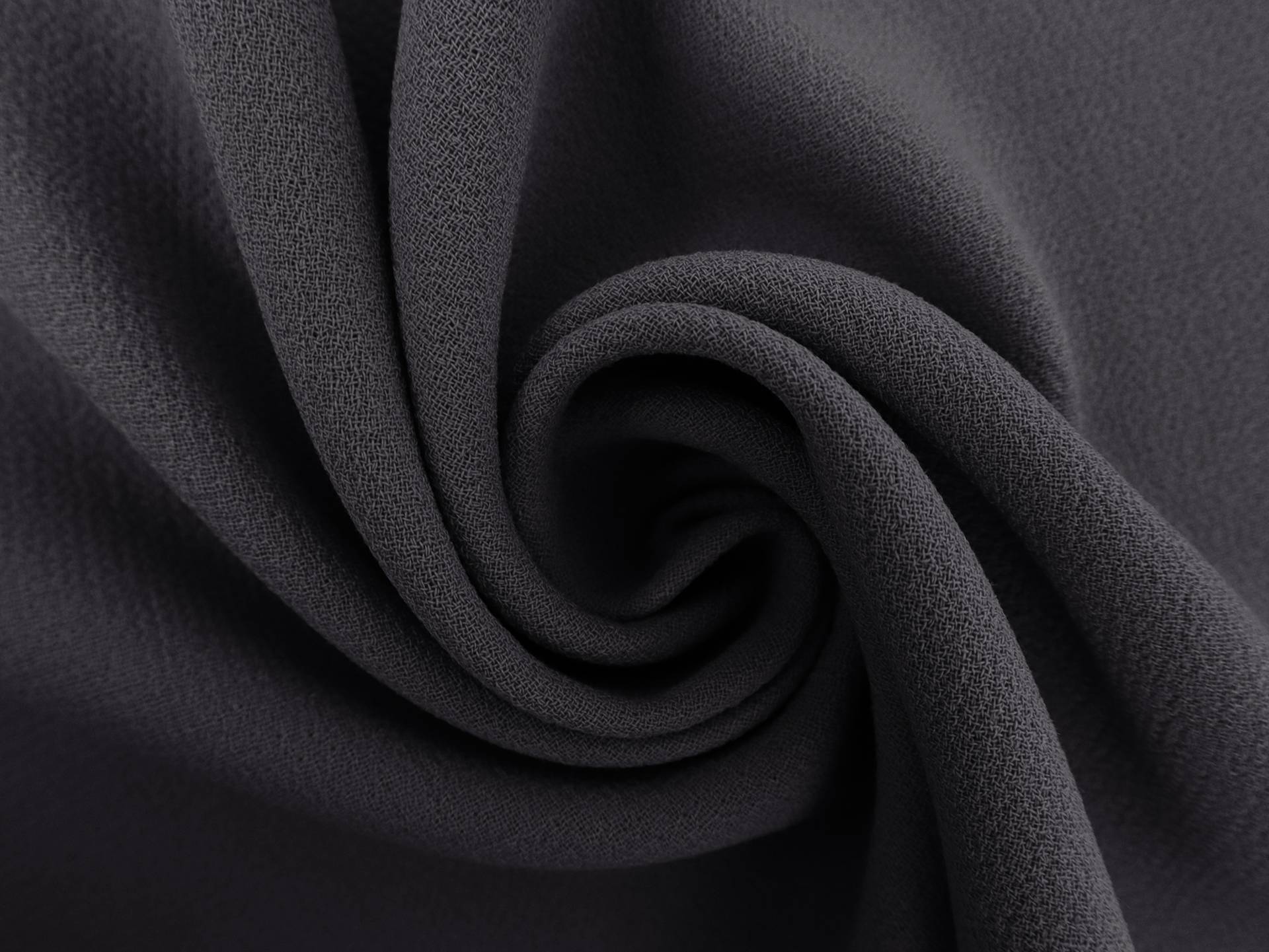 Italian Wool Double Crepe in Charcoal 