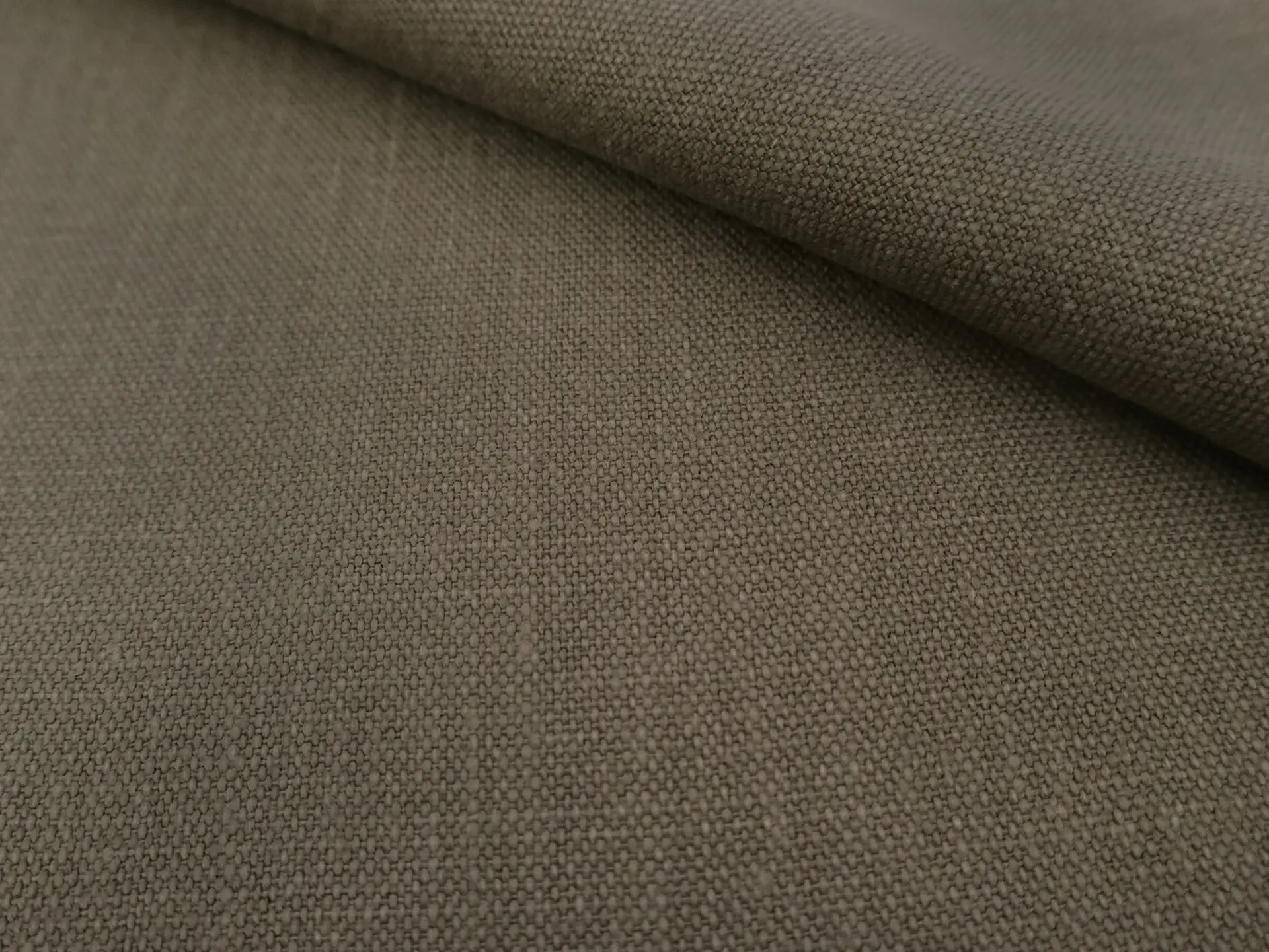 Belgian Stain Resistant Upholstery Linen in Taupe