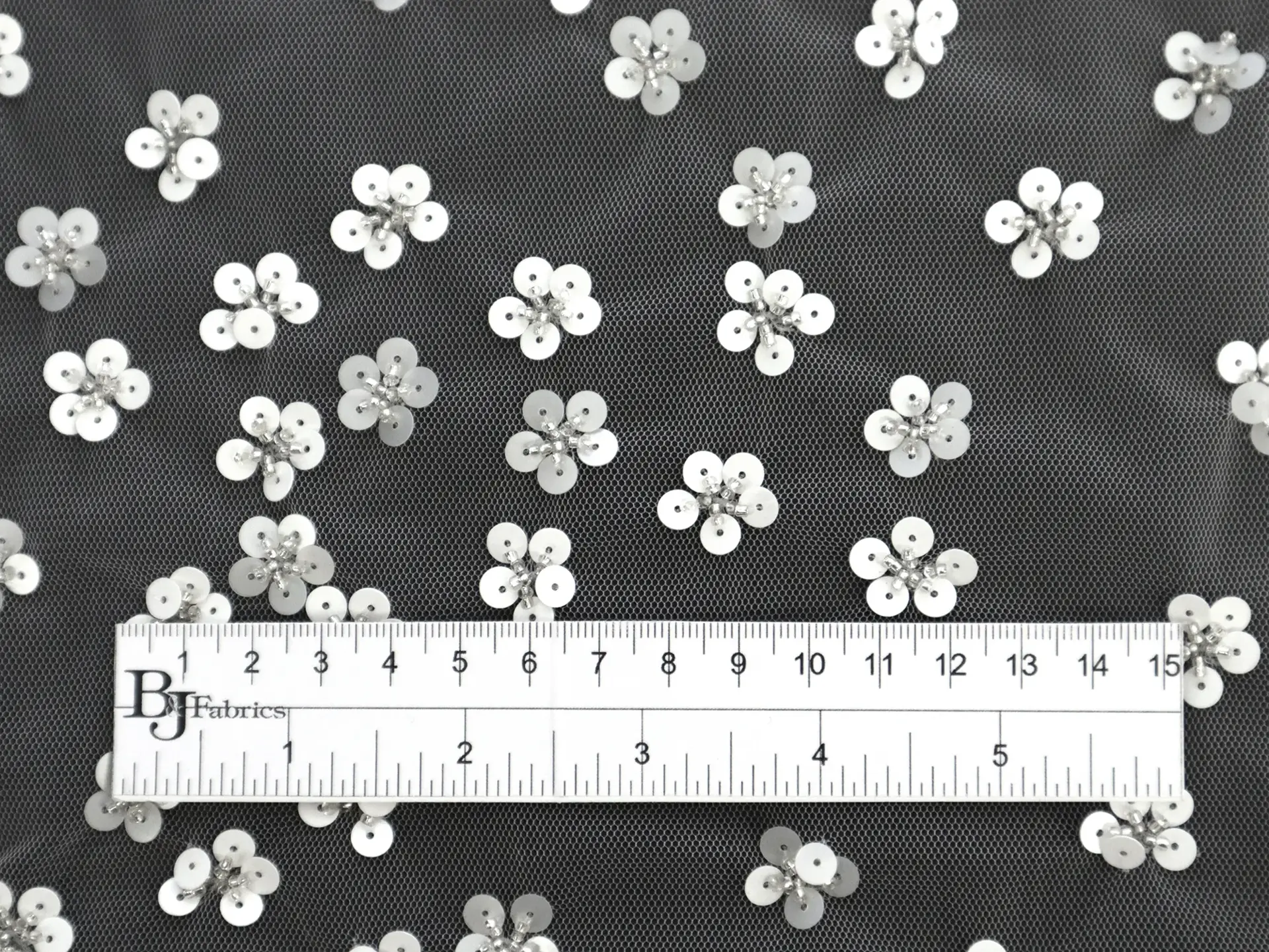 Novelty Sequined Flowers on Blush Tulle