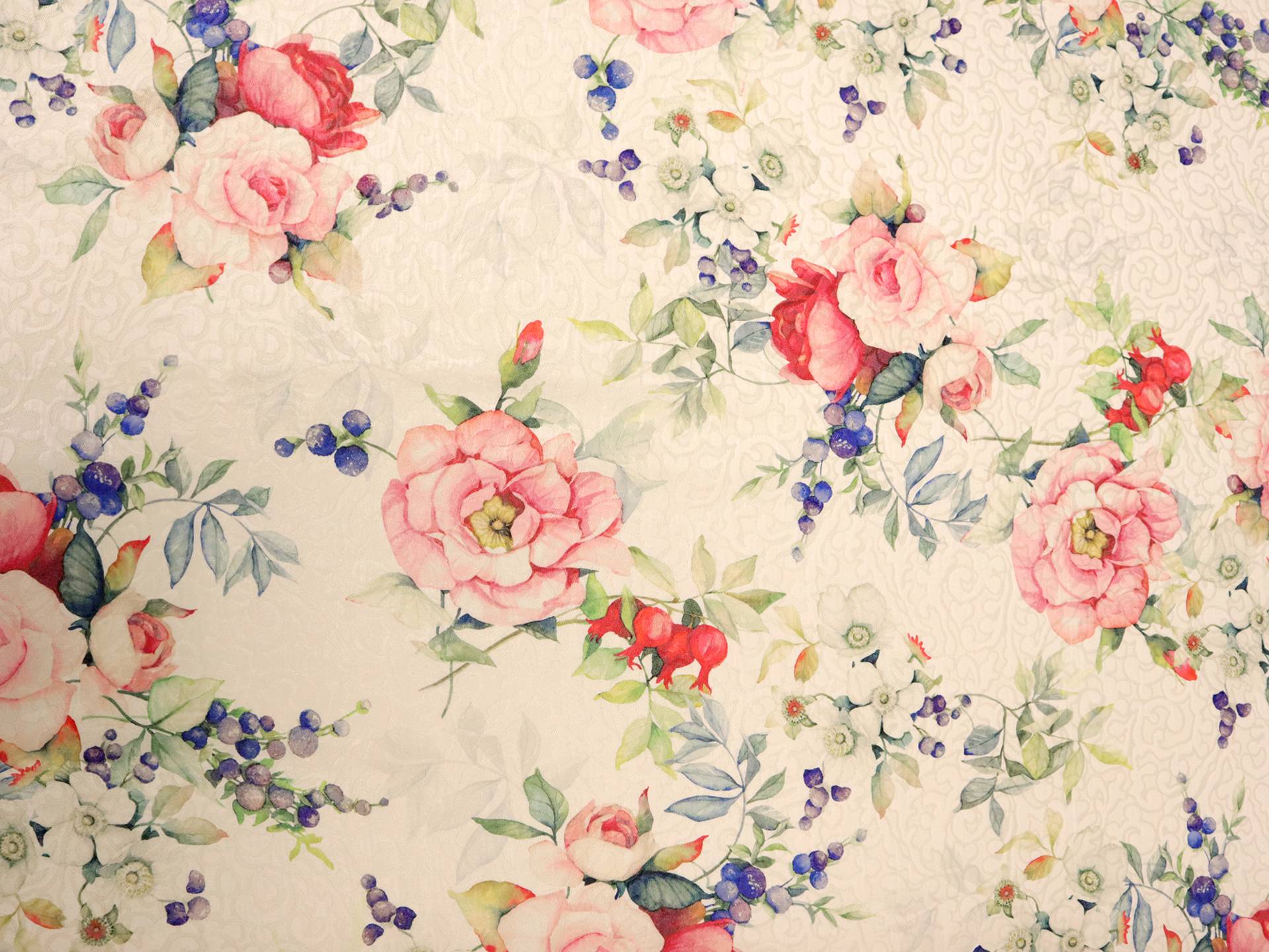 Silk Blend Jacquard with Floral Pattern