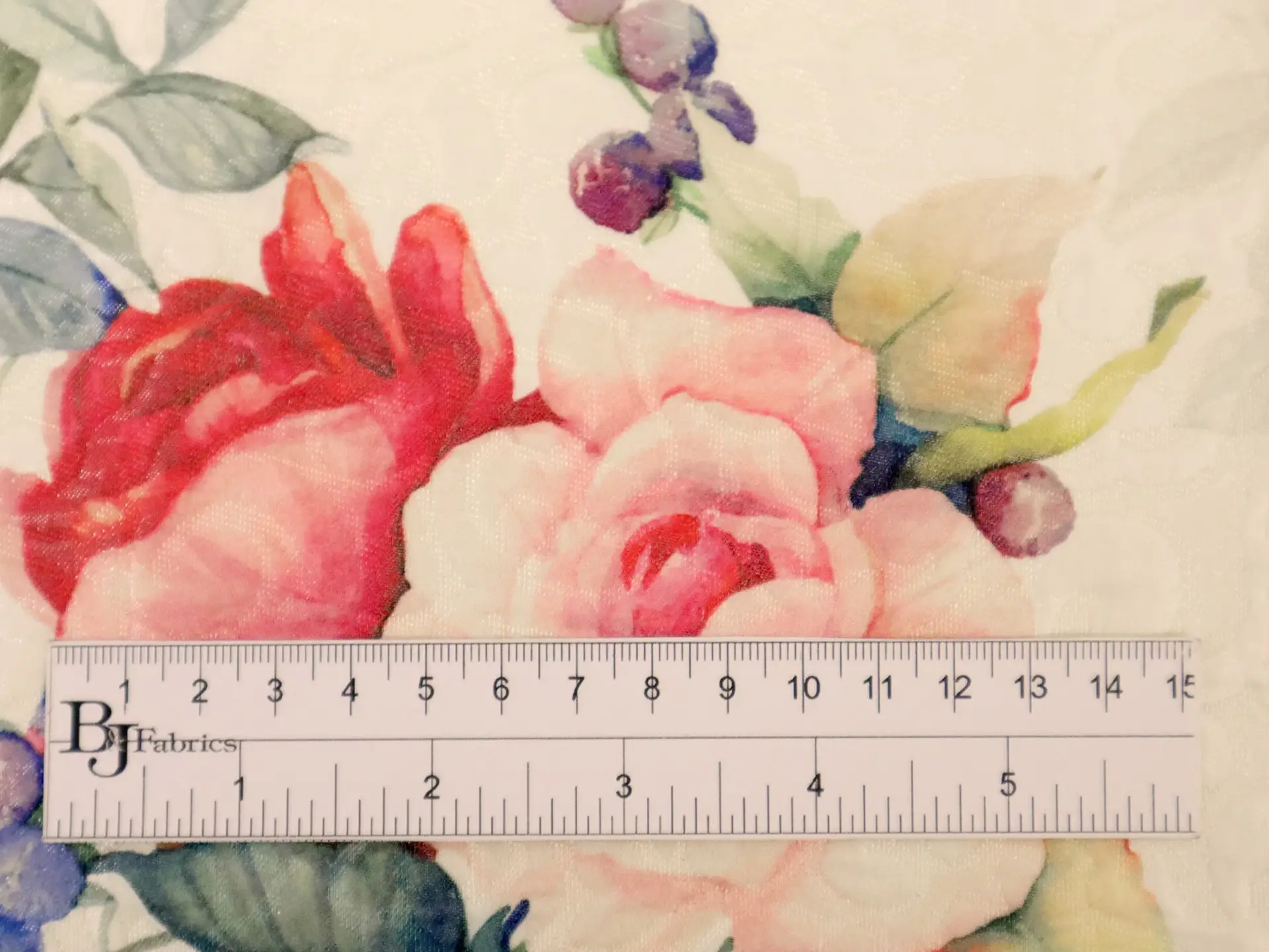 Silk Blend Jacquard with Floral Pattern
