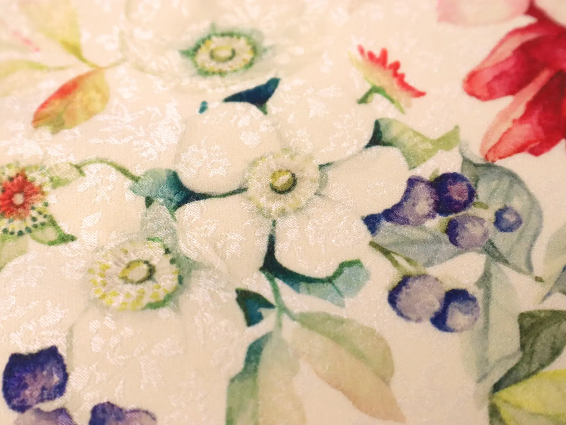 Silk Blend Jacquard with Floral Pattern