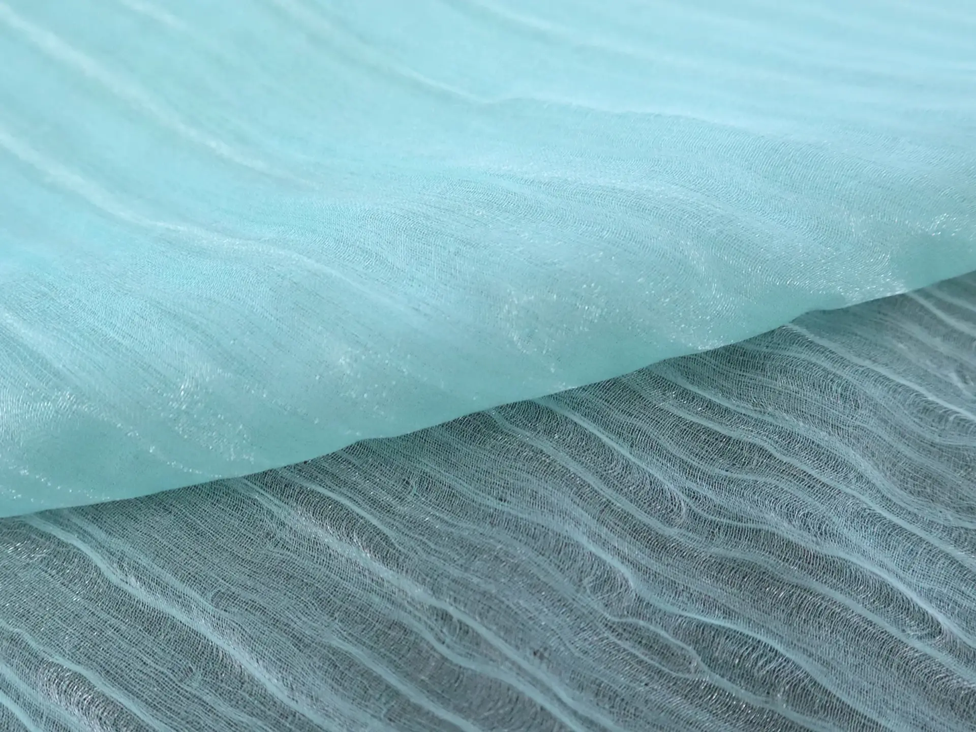 Silk Blend Lurex Chiffon Cloqué in Aqua
