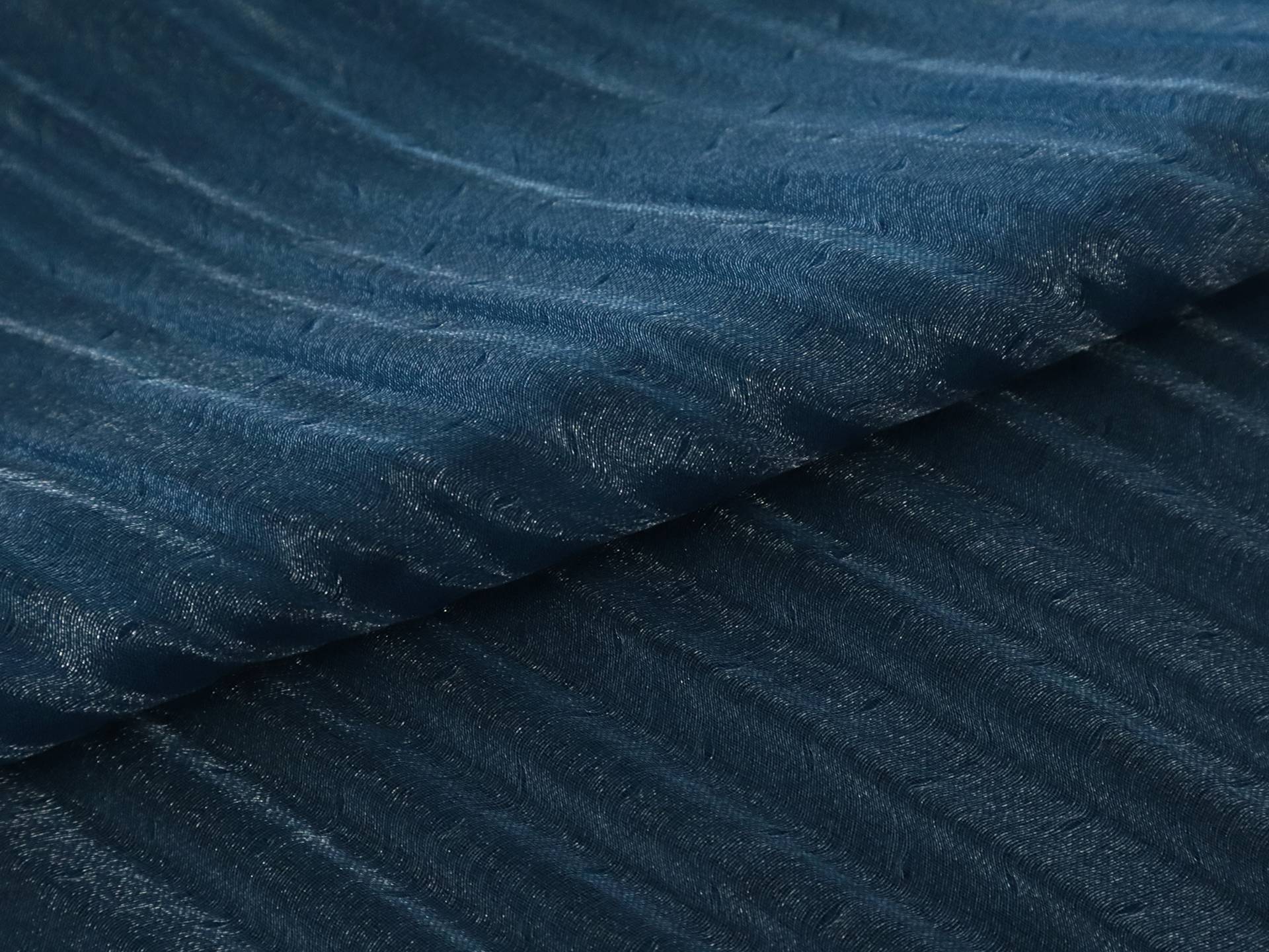 Silk Blend Lurex Chiffon Cloqué in Navy