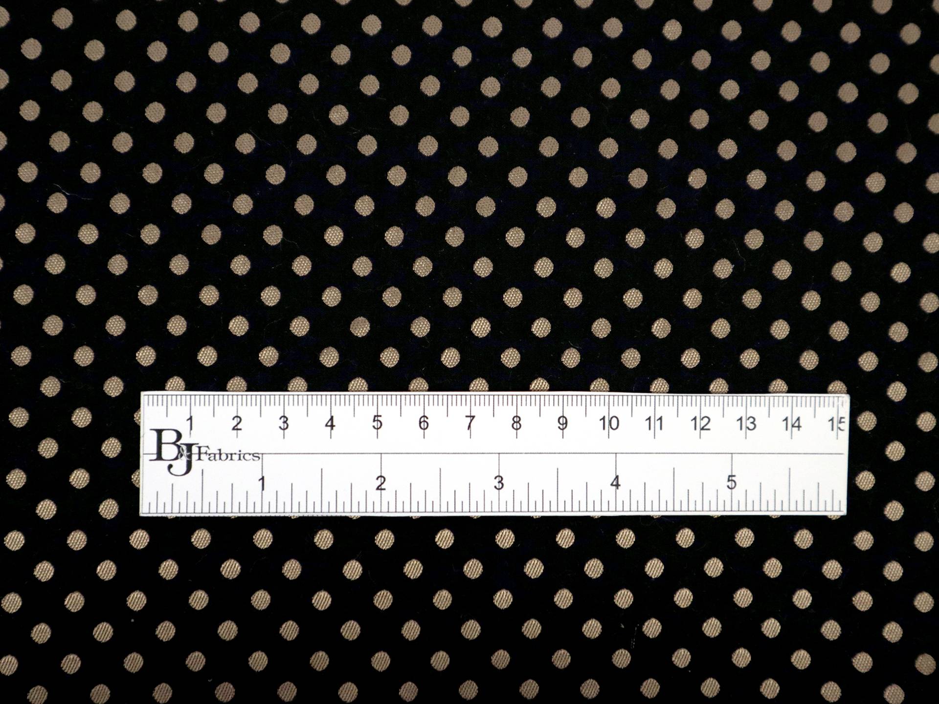 Polka Dot Brocade in Black & Taupe