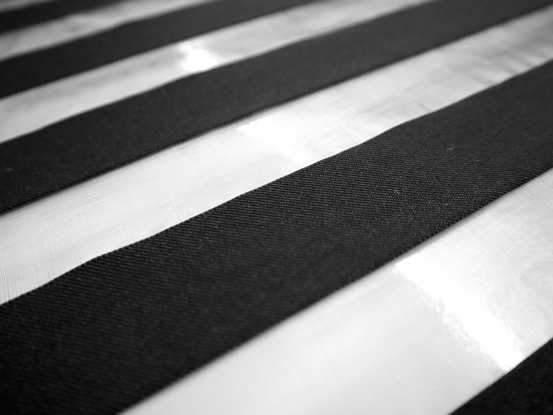 Polyester Organza with Twill Stripe in Black