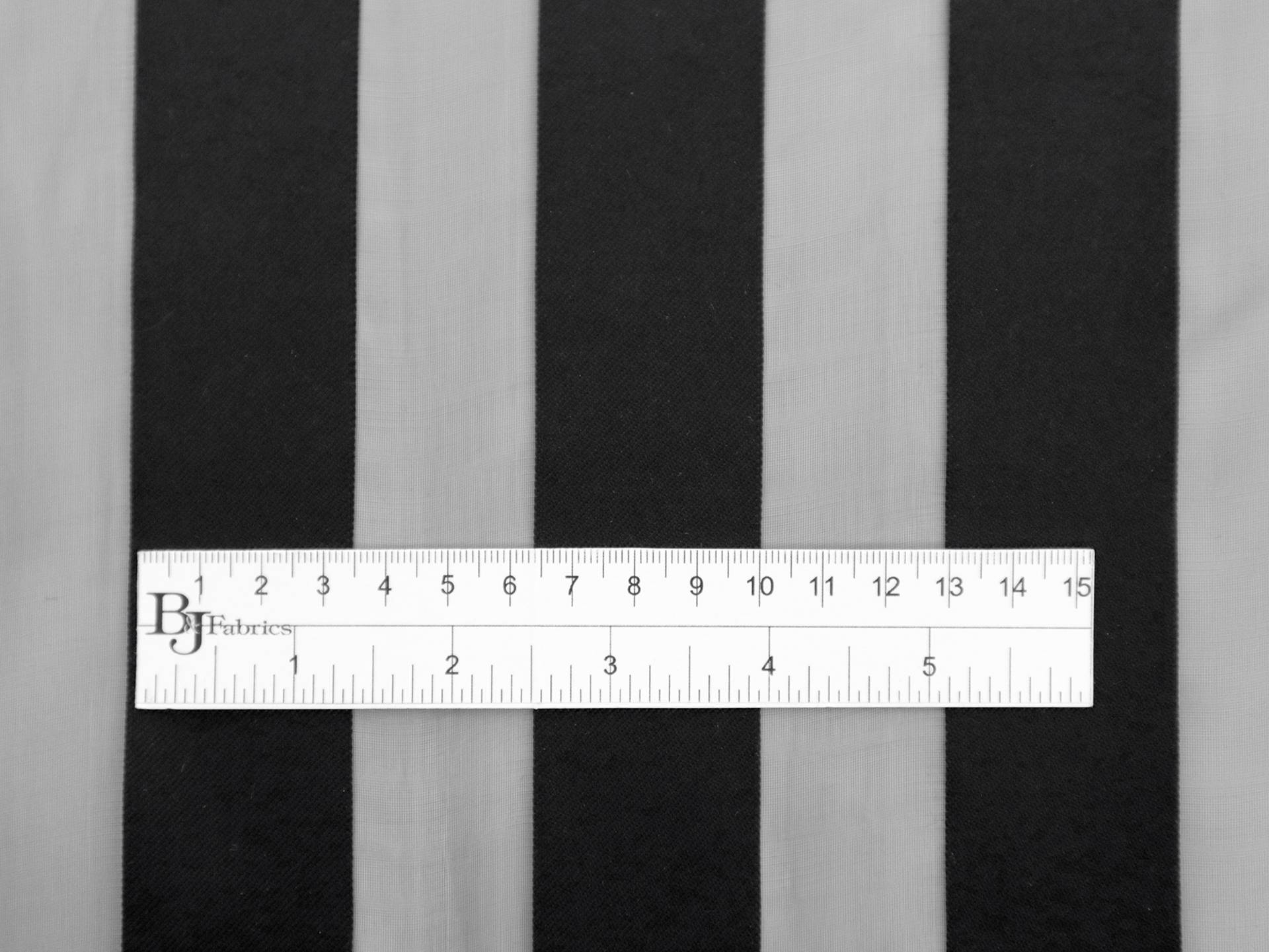 Polyester Organza with Twill Stripe in Black