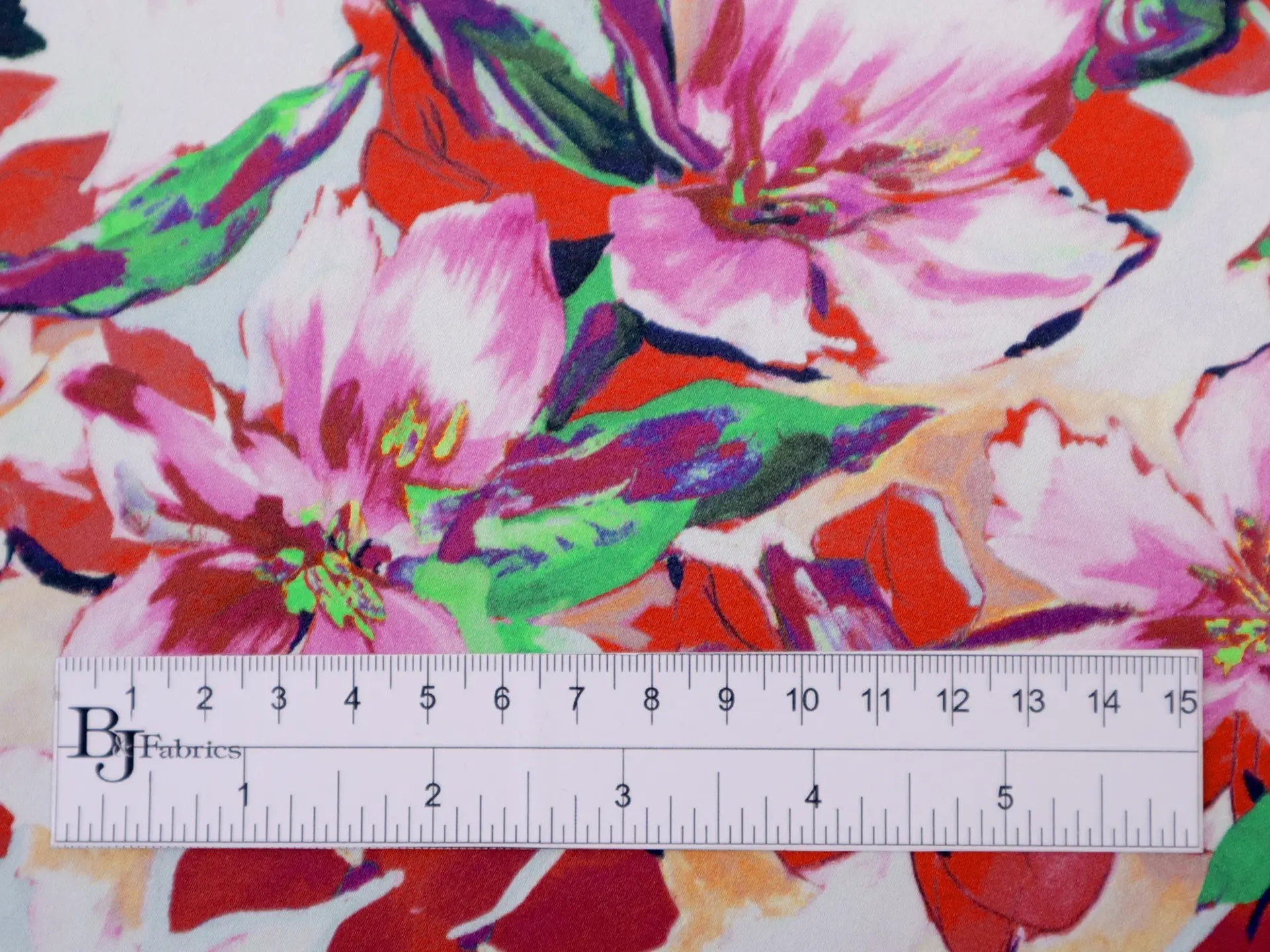 Printed Silk Crepe-Back Satin with Floral Pattern
