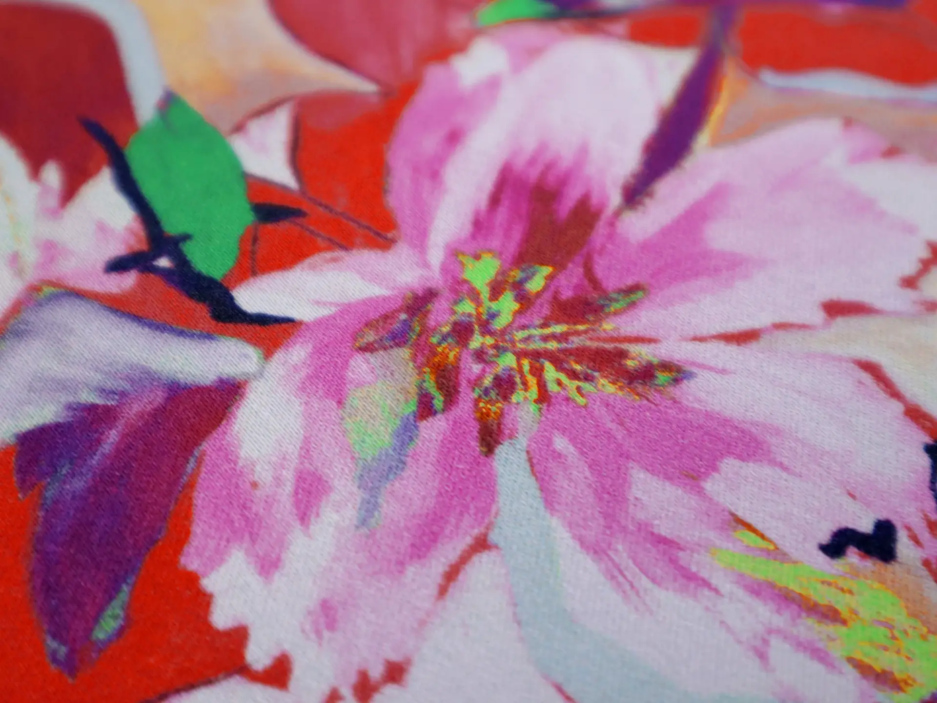 Printed Silk Crepe-Back Satin with Floral Pattern