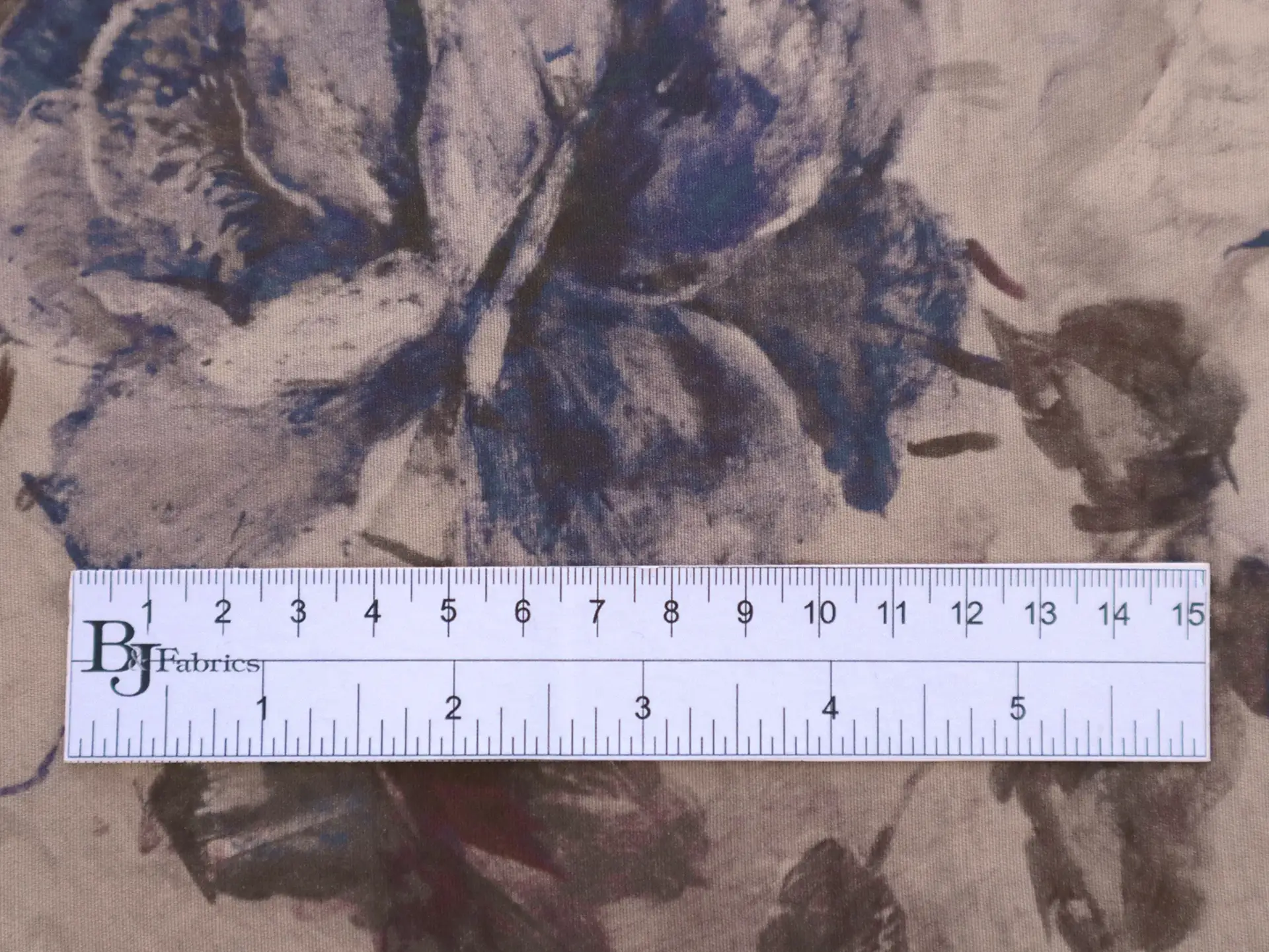 Printed Silk and Wool Crepe with Floral Pattern
