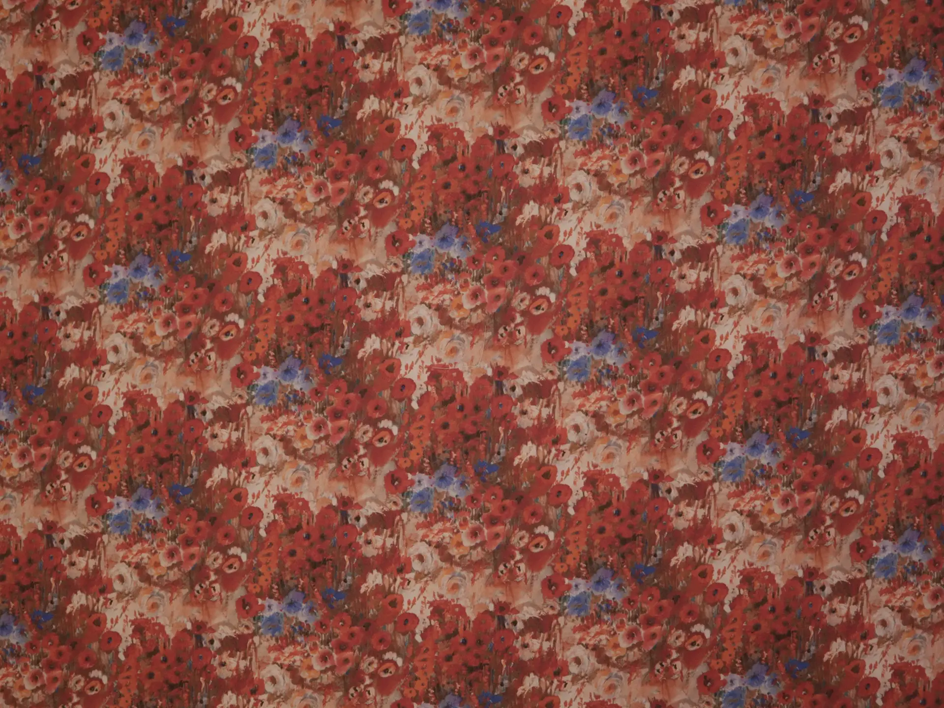 Printed Silk and Wool Crepe with Floral Pattern