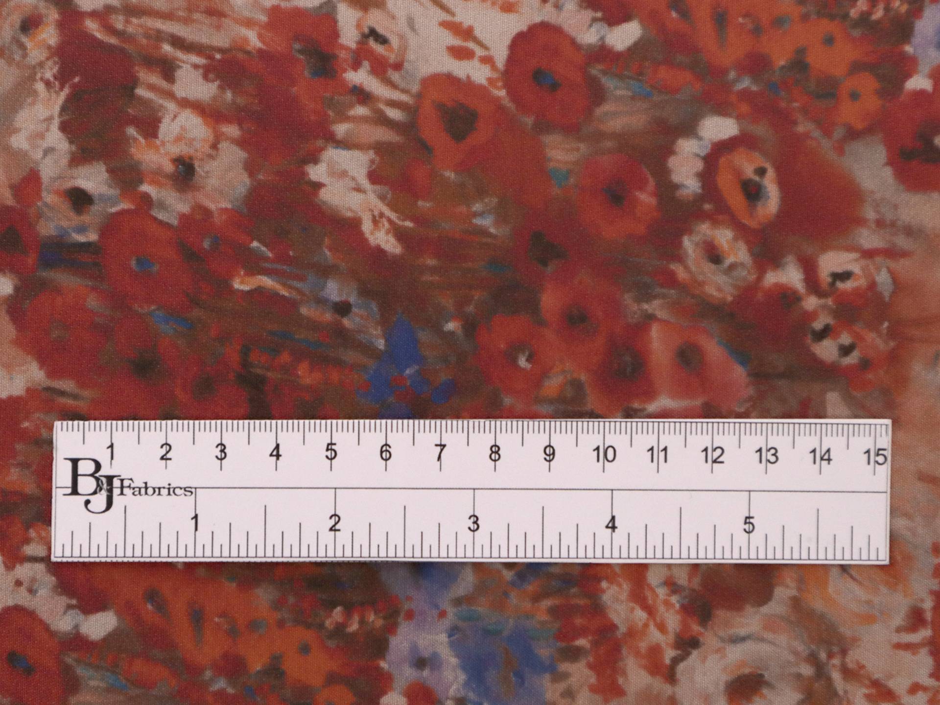 Printed Silk and Wool Crepe with Floral Pattern