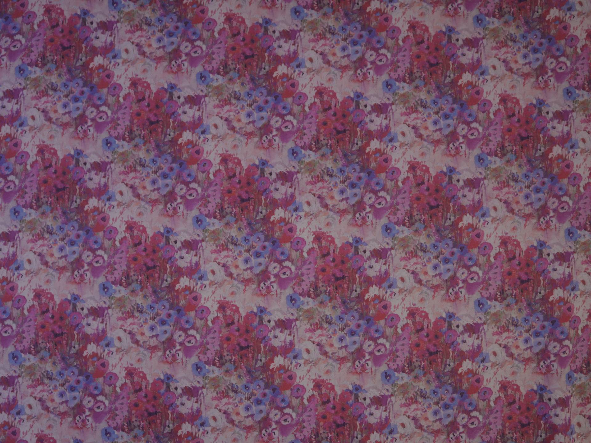 Printed Silk and Wool Crepe with Floral Pattern