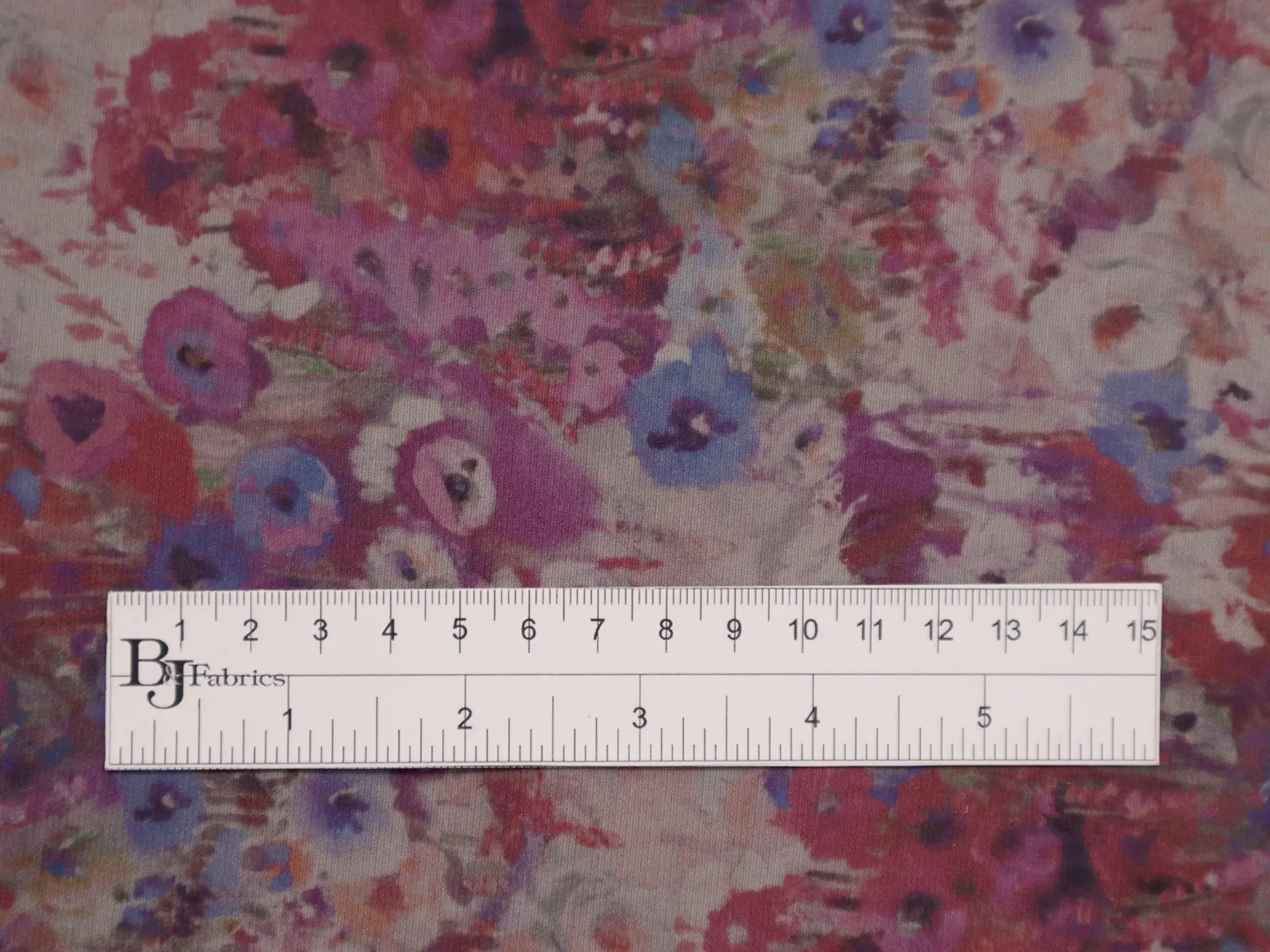 Printed Silk and Wool Crepe with Floral Pattern