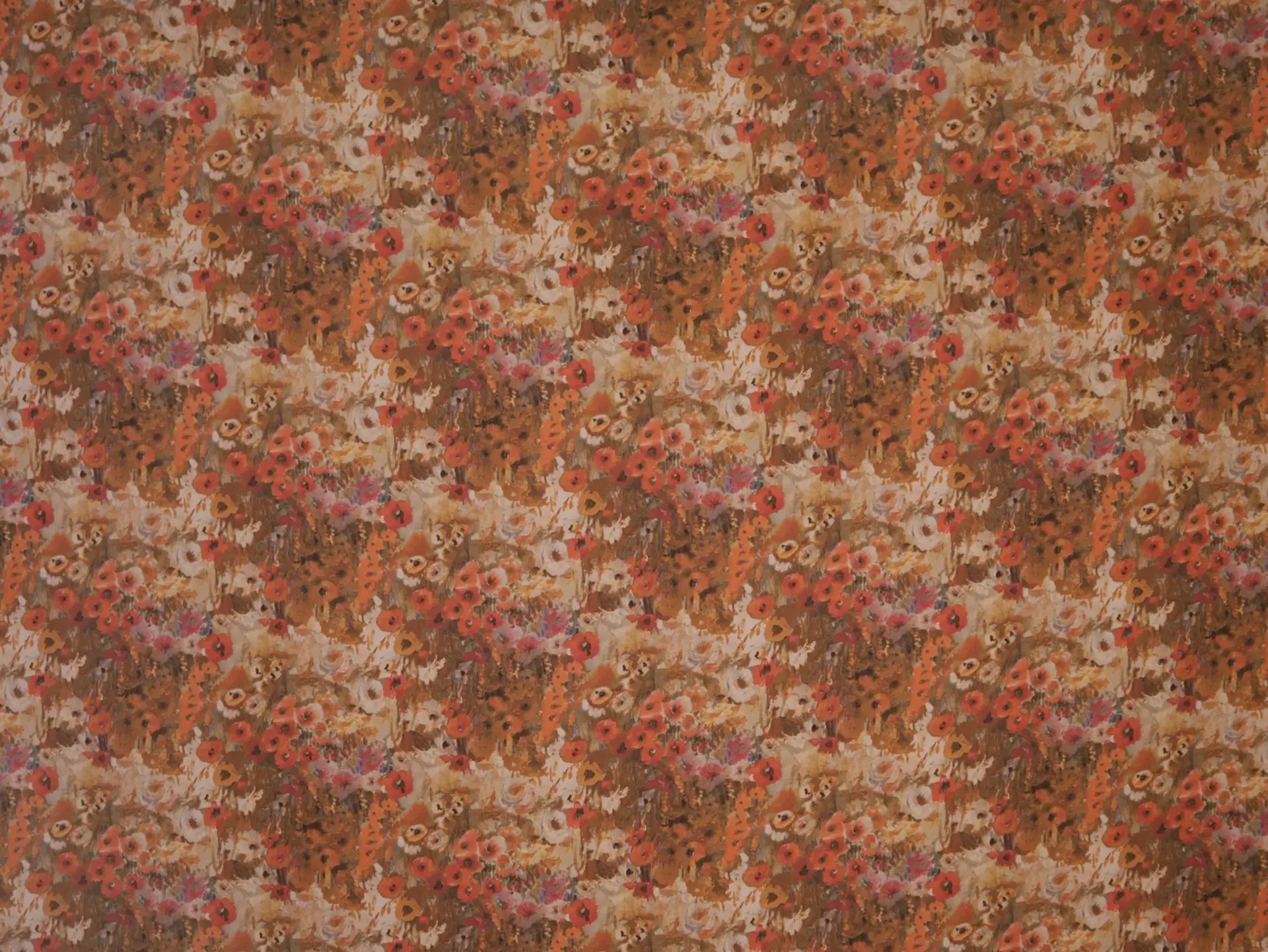 Printed Silk and Wool Crepe with Floral Pattern