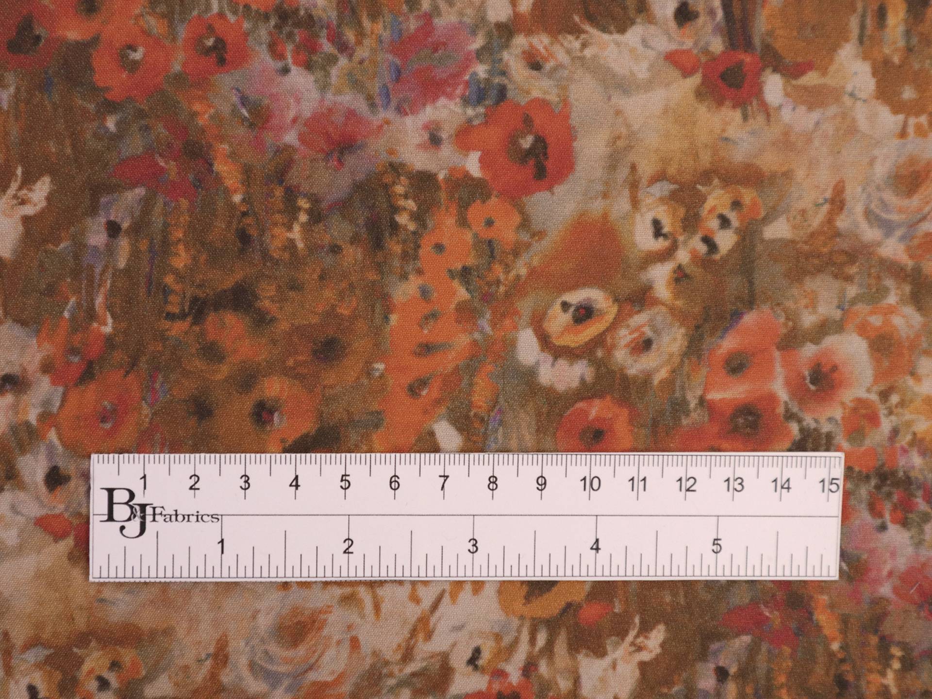 Printed Silk and Wool Crepe with Floral Pattern