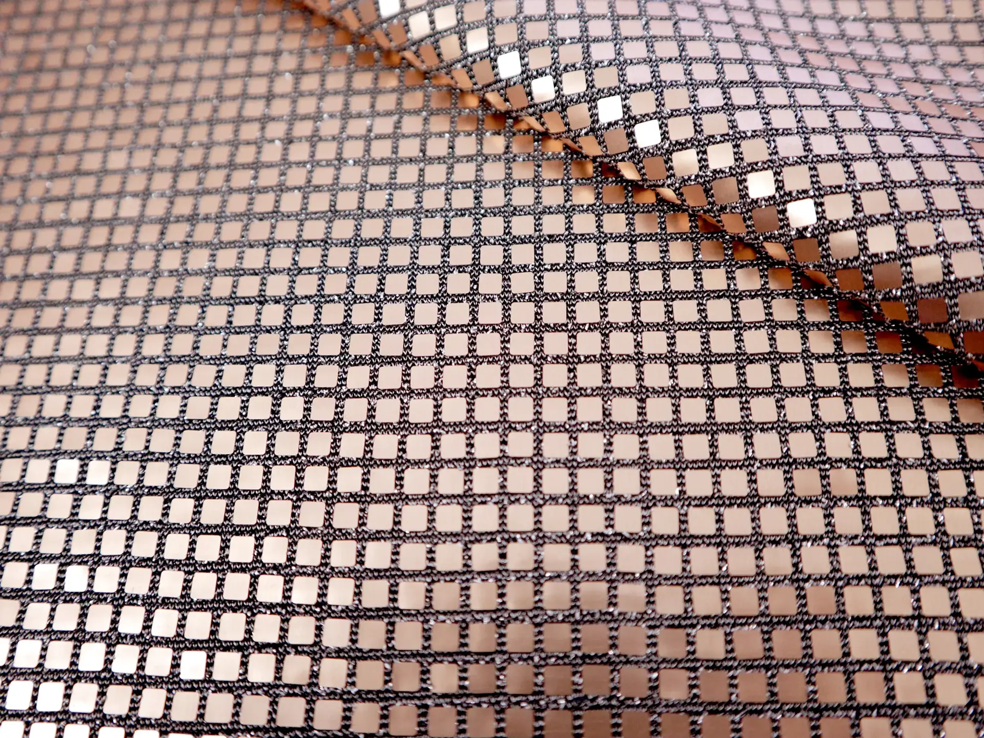 Jersey Knit with Petite Metallic Squares in Copper