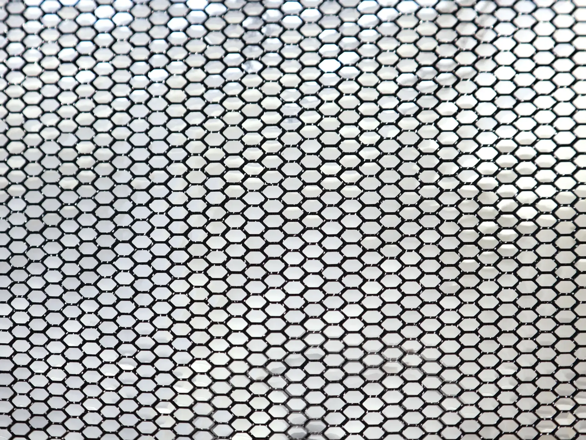 Metallic Silver Hexagons on Rayon Blend Jersey