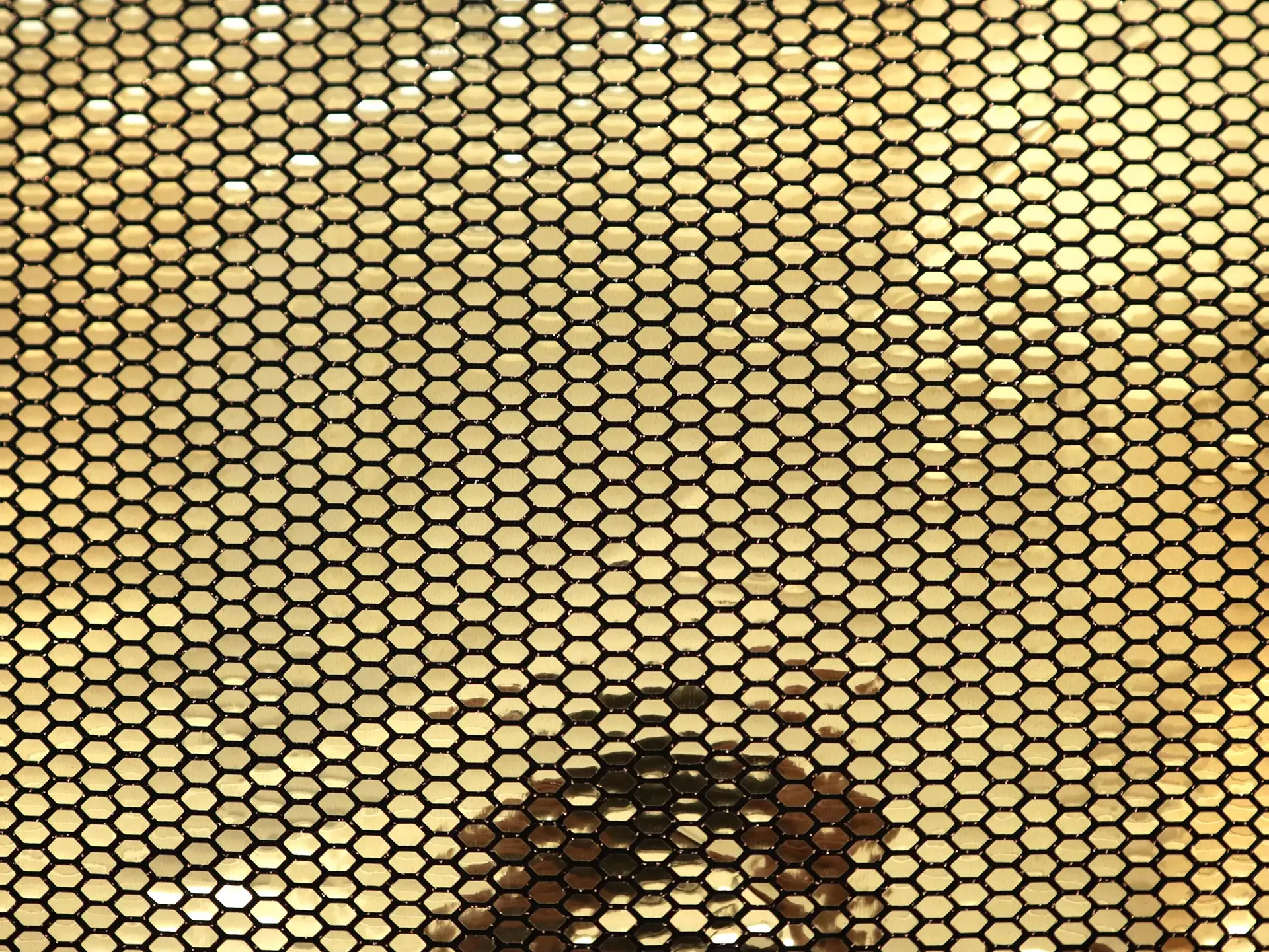 Metallic Gold Hexagons on Rayon Blend Jersey
