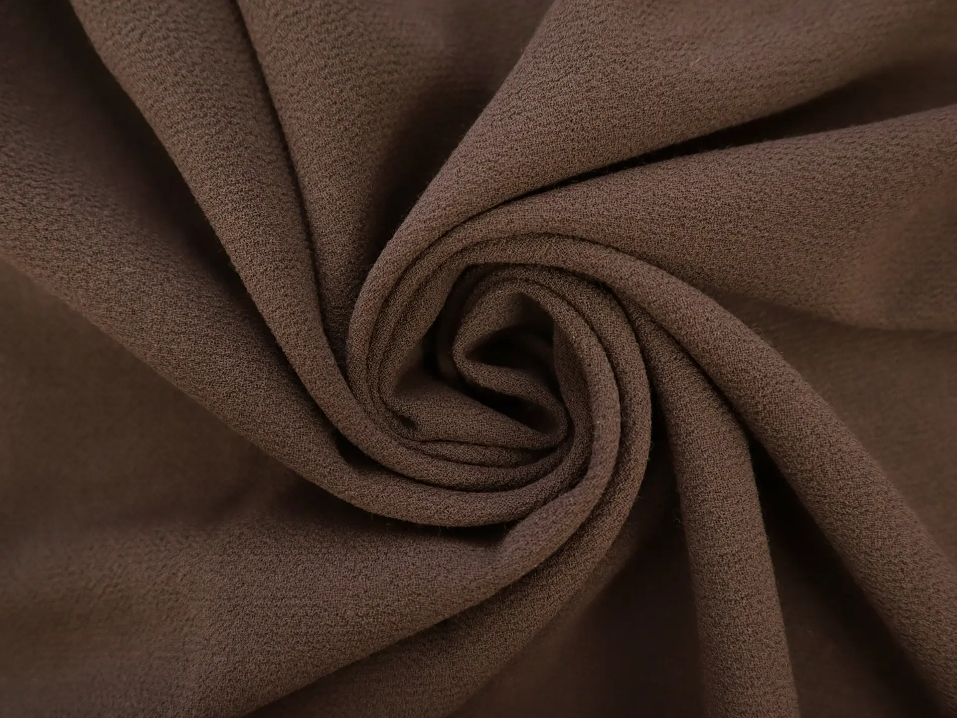 Fine Wool Crepe in Dark Brown