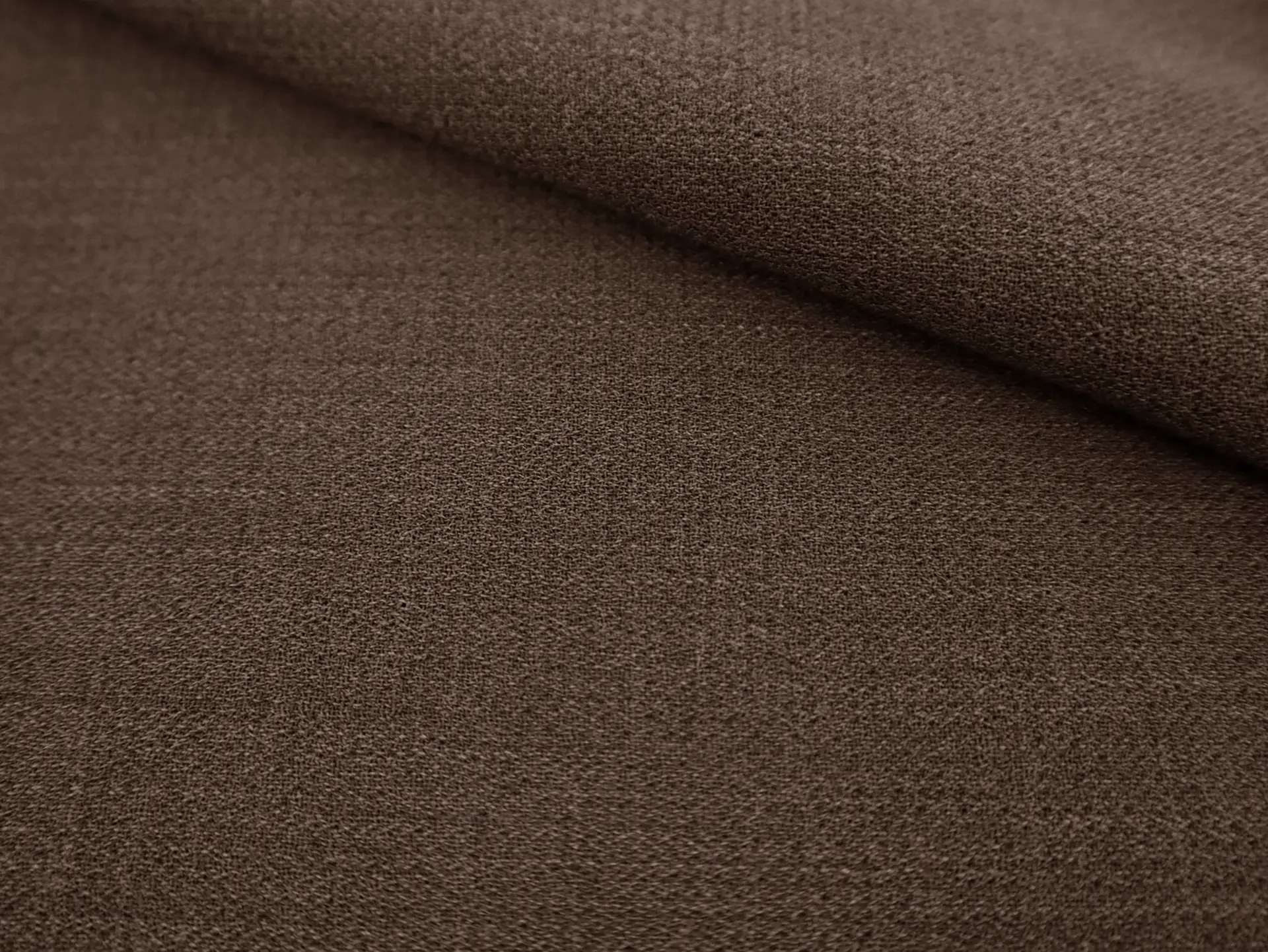 Stretch Wool Double Crepe in Heather Brown