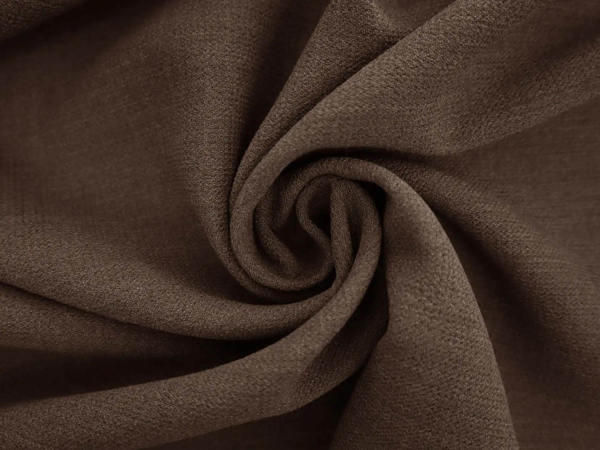 Stretch Wool Double Crepe in Heather Brown