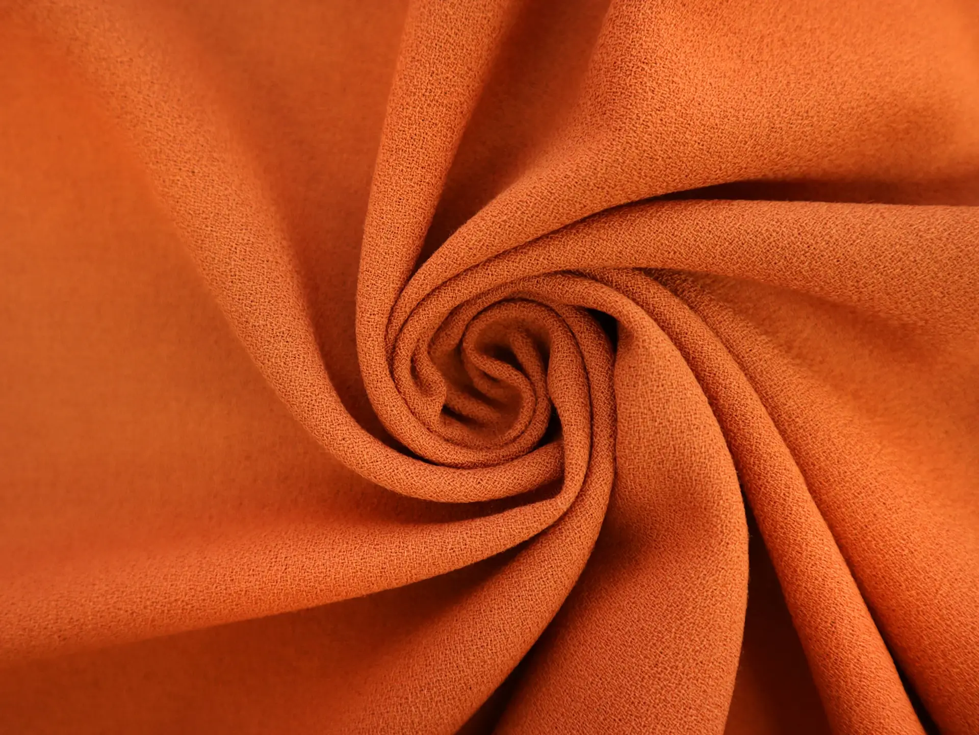 Italian Wool Crepe in Arancia Orange