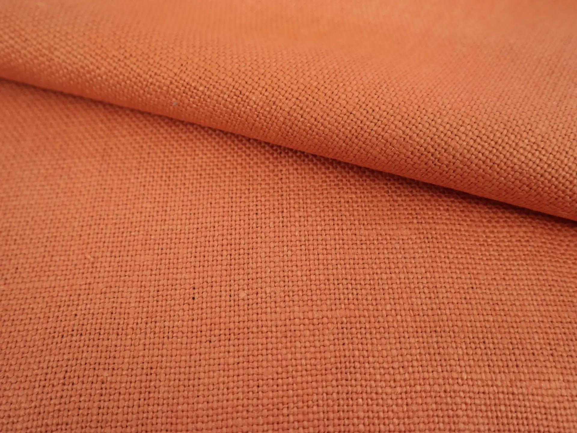 Belgian Sanforized Upholstery Linen in Carrot