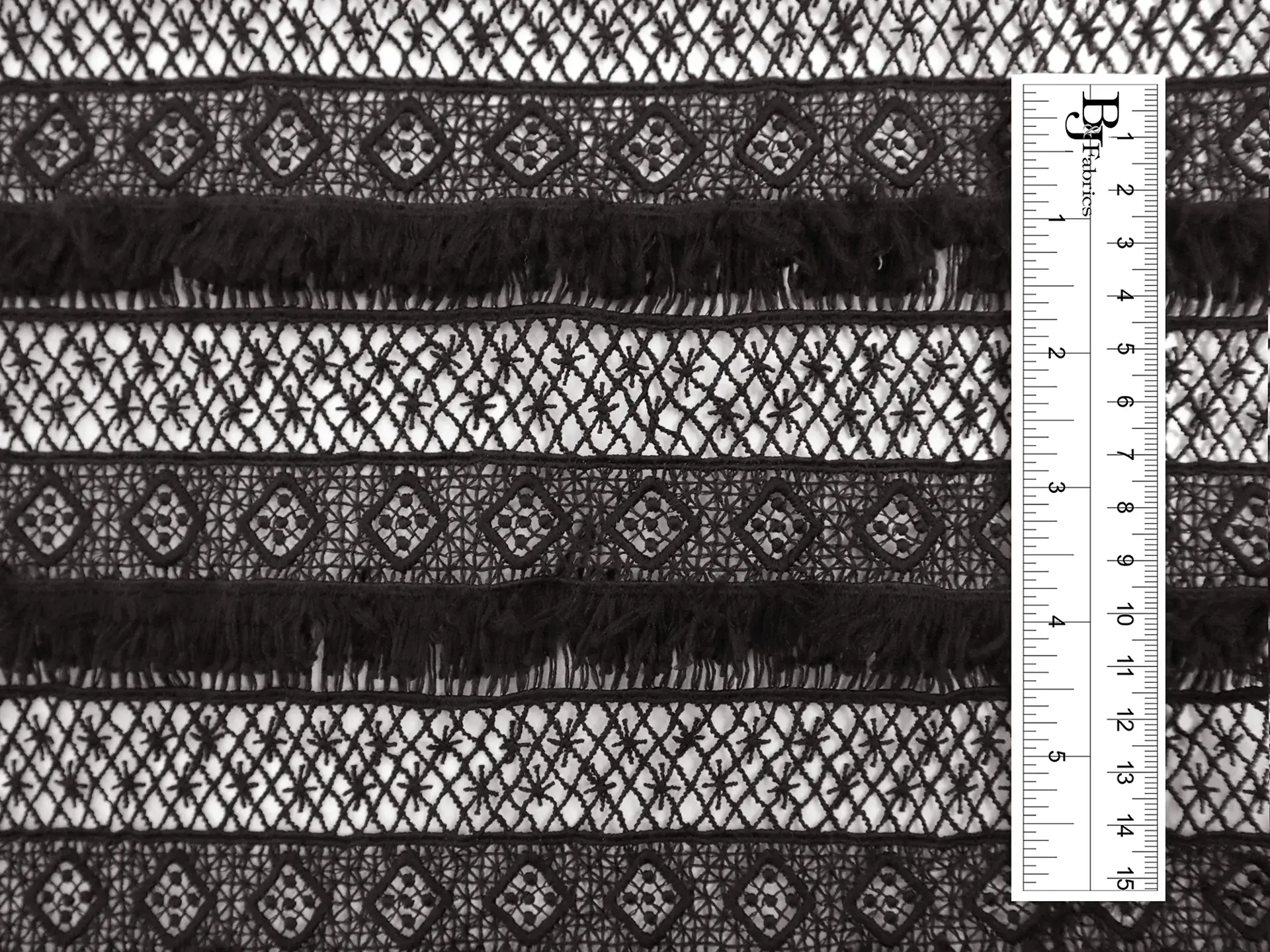 Black Guipure Lace with Fringe