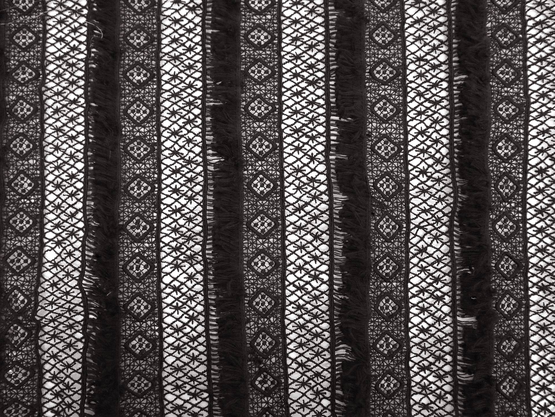 Black Guipure Lace with Fringe