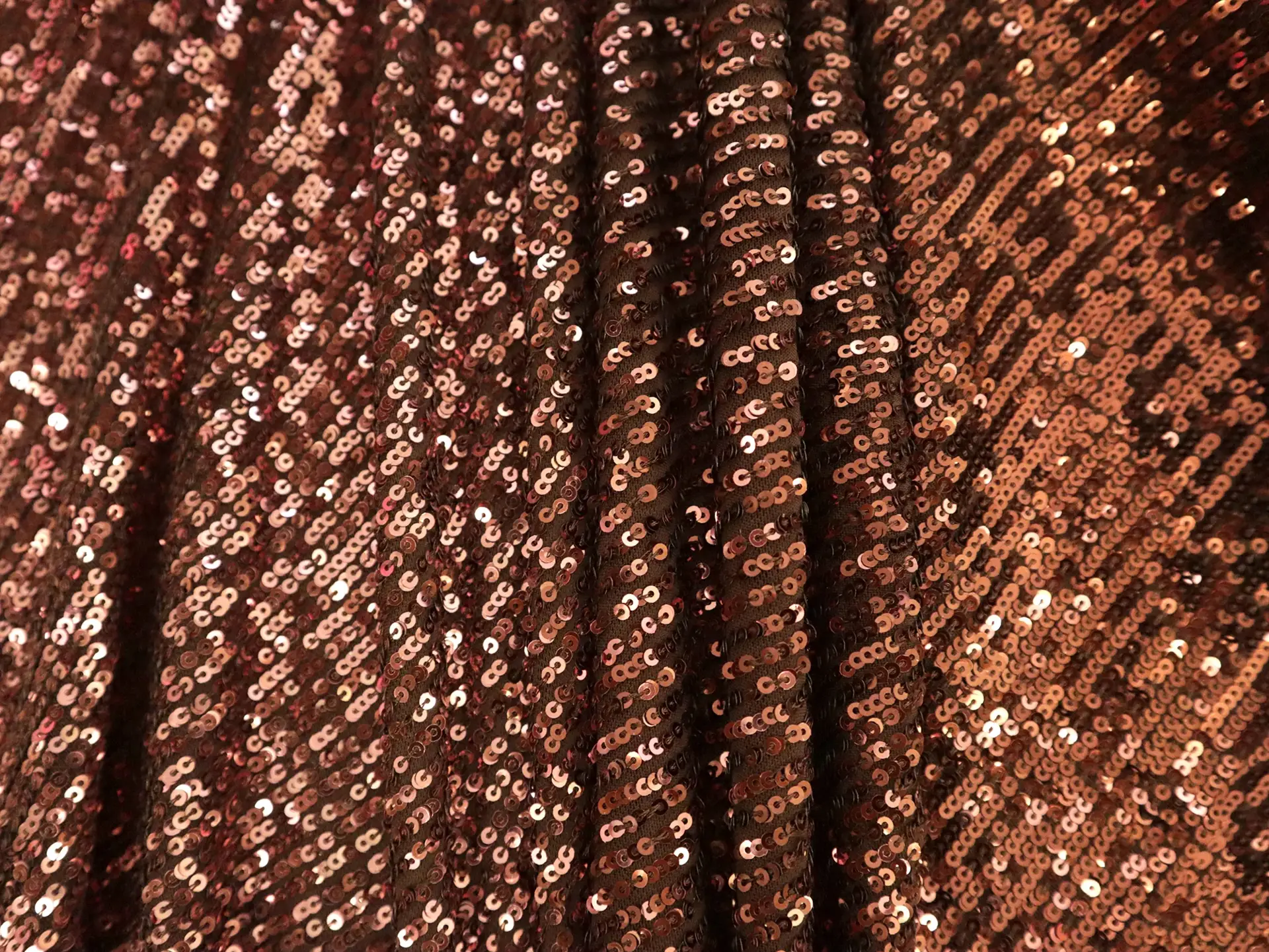 Mini Sequins on Stretch Tulle in Maroon to Red Ombré 