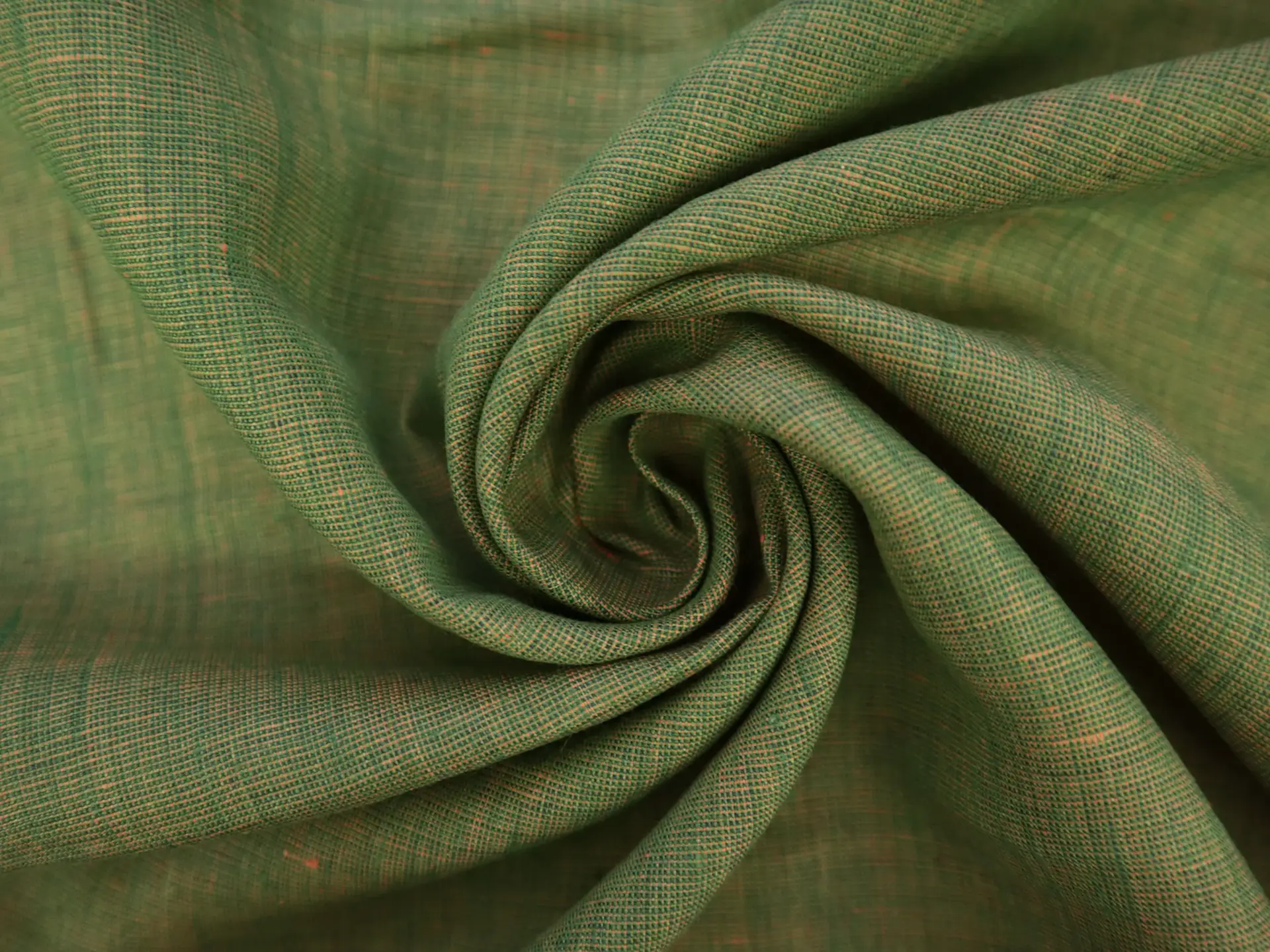 Two Toned Lightweight Linen in Green Orange