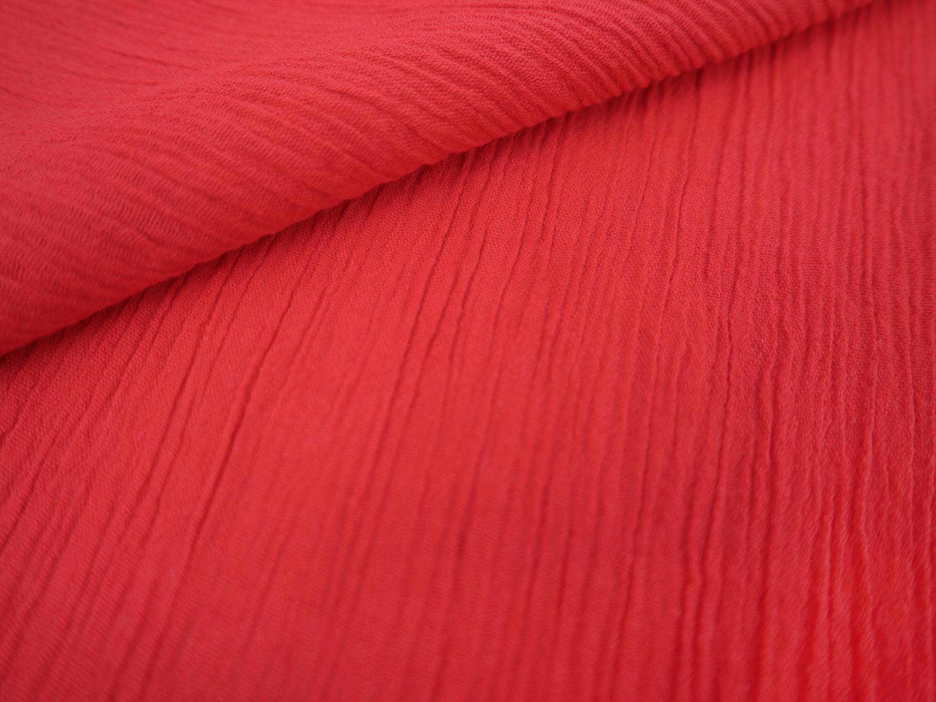 Cotton Crinkle Voile in Red