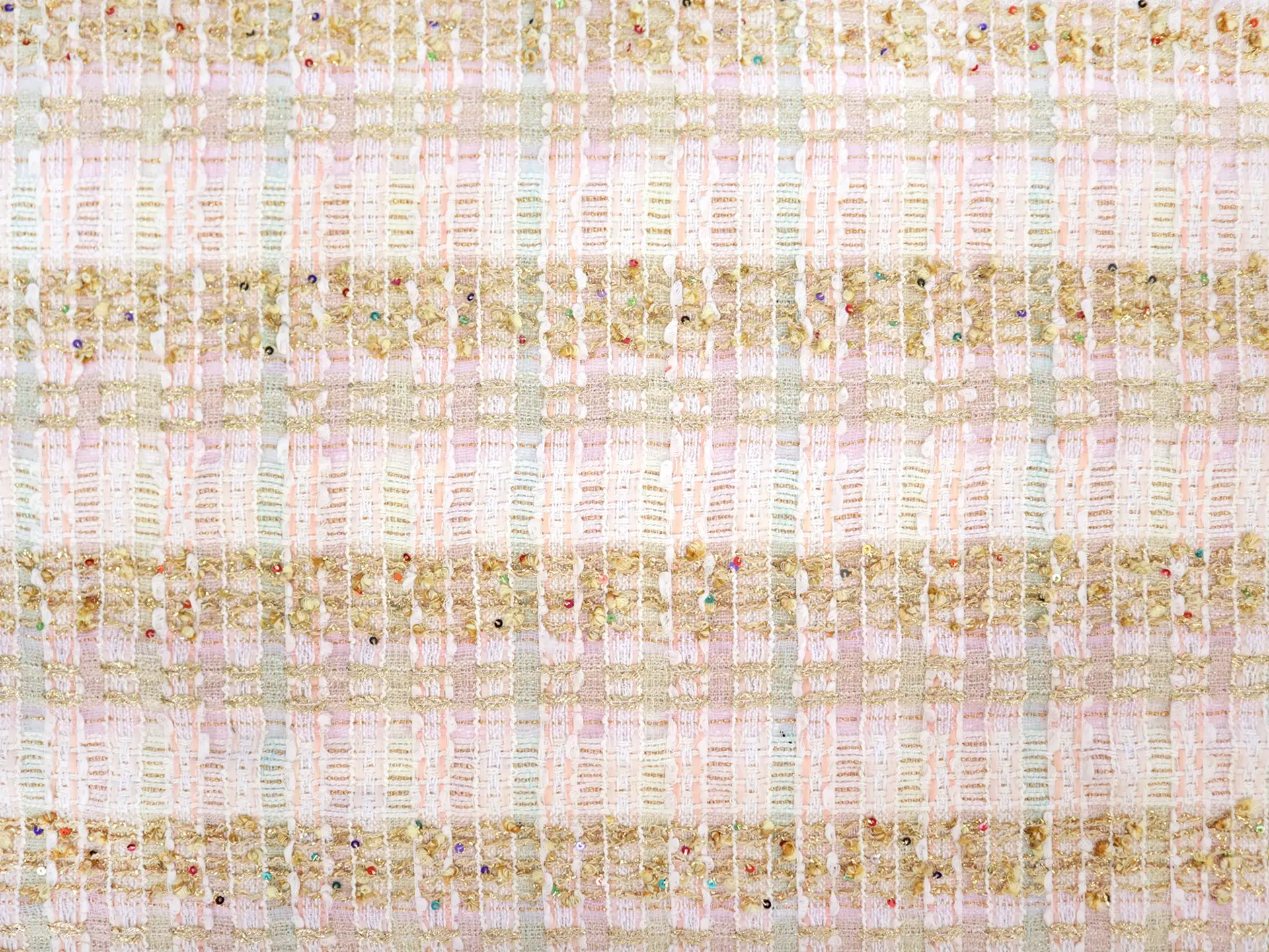 Couture Metallic Tweed in Multi Pastels & Gold