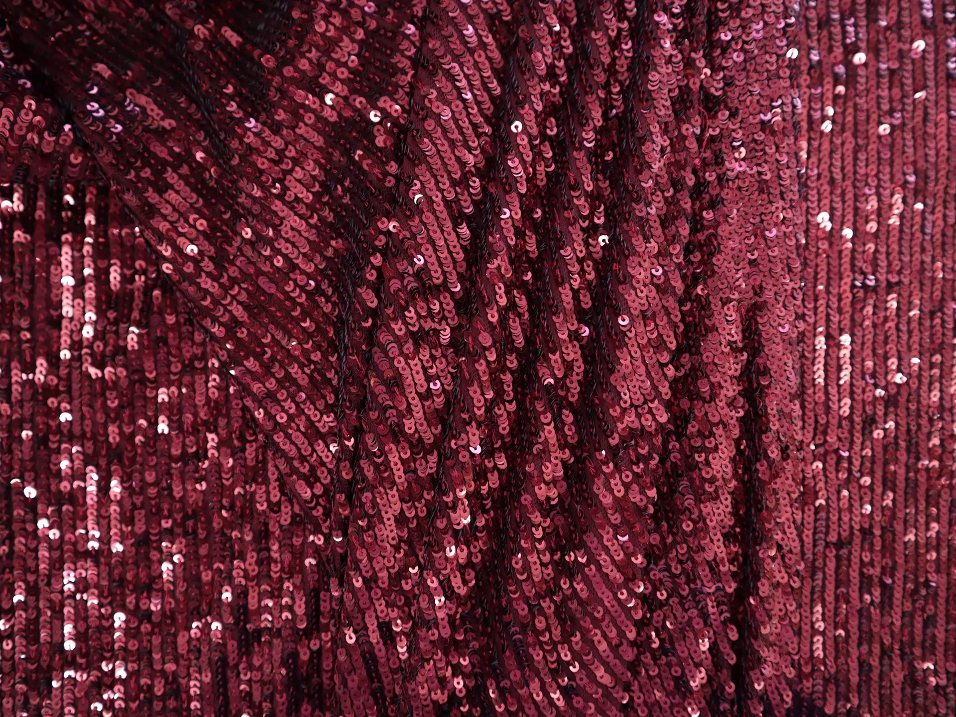 Mini Sequins on Stretch Tulle in Cherry