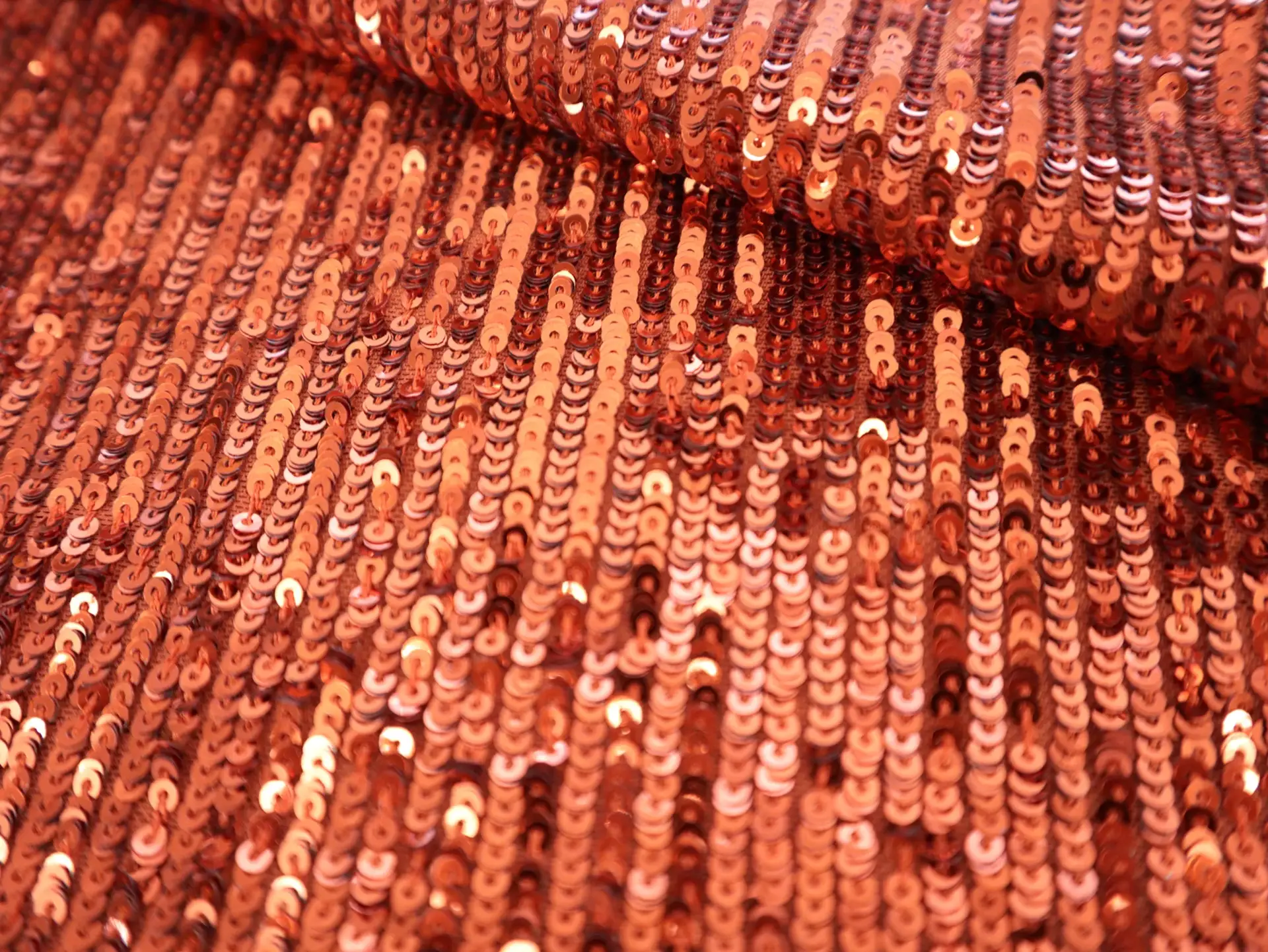 Mini Sequins on Stretch Tulle in TerraCotta