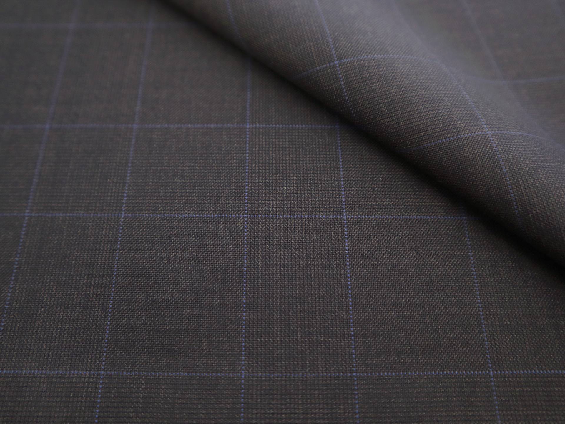 Italian Vitale Barberis Super 150s Wool Plaid Suiting in Espresso 