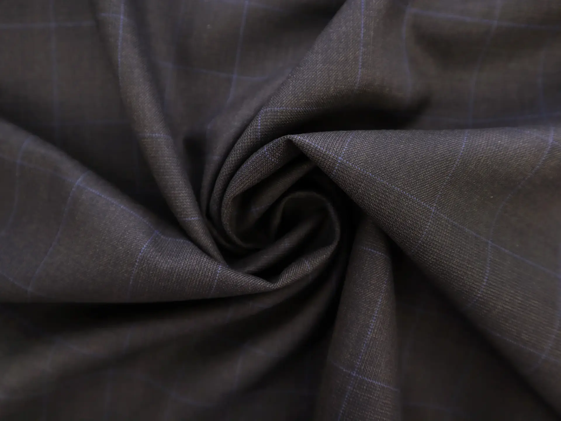 Italian Vitale Barberis Super 150s Wool Plaid Suiting in Espresso 
