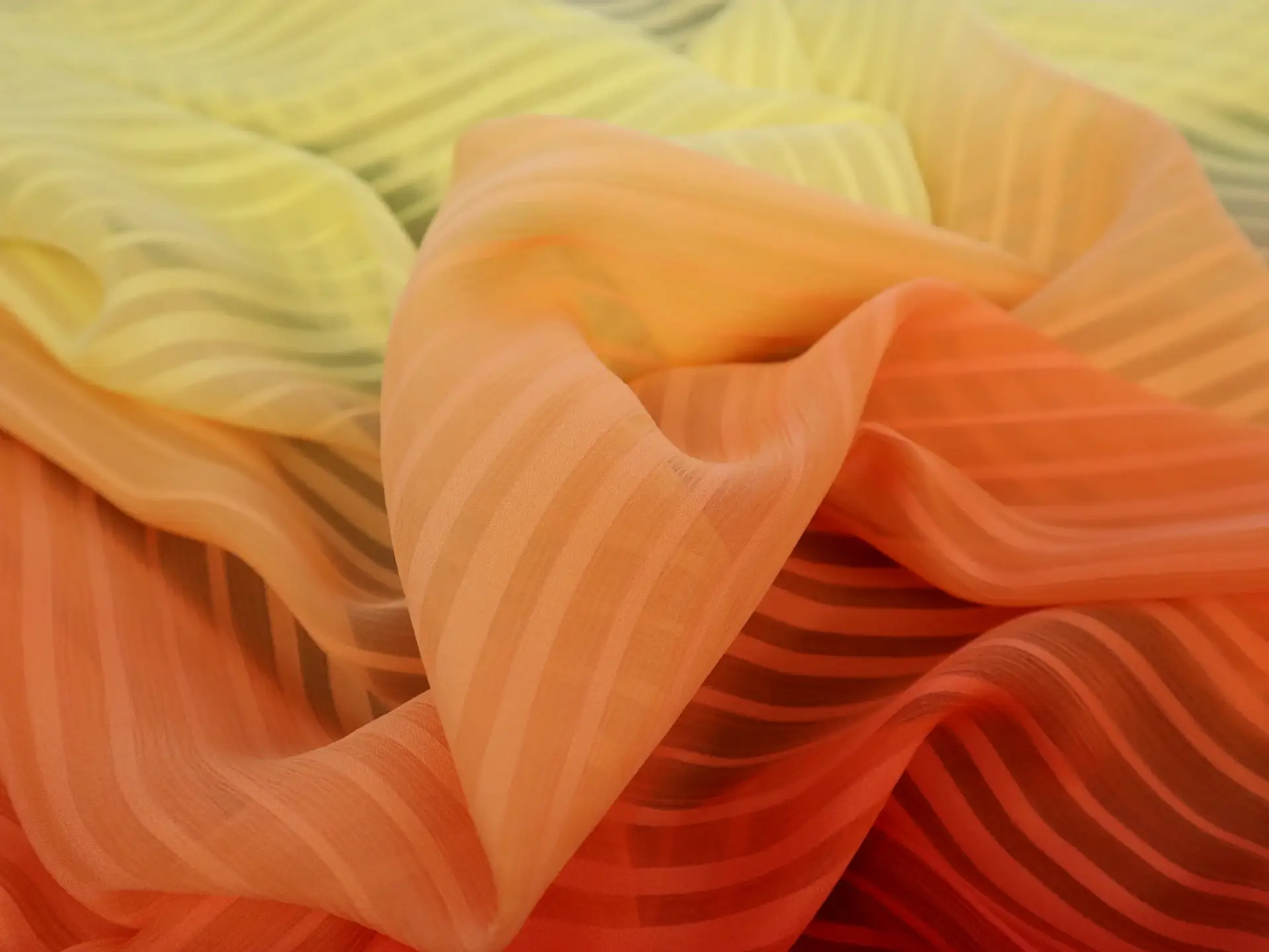 Ombré Silk Chiffon with Satin Stripe