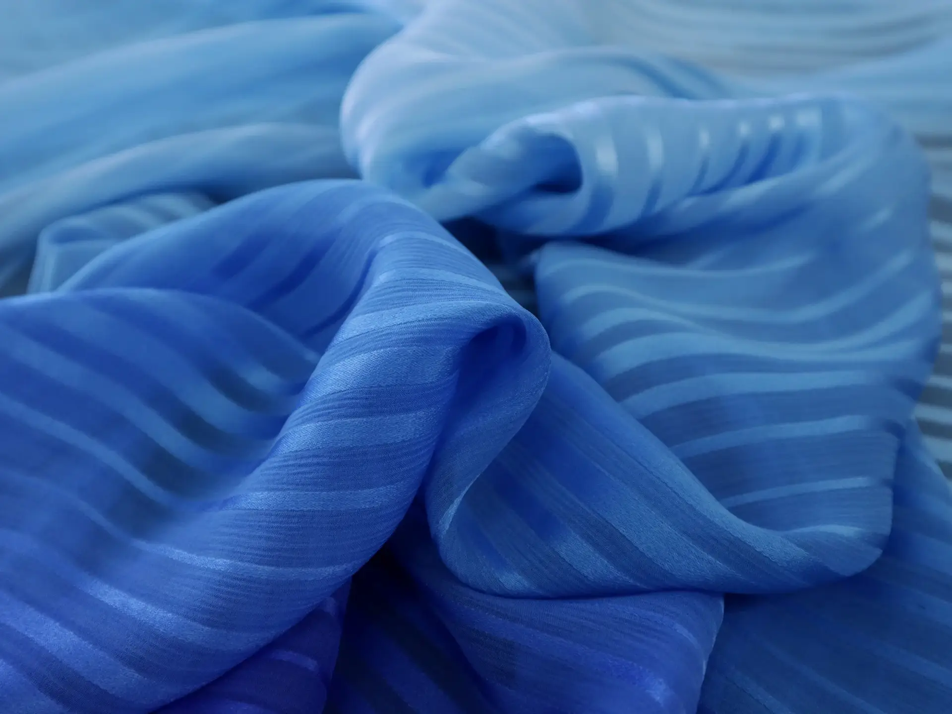 Ombré Silk Chiffon with Satin Stripe