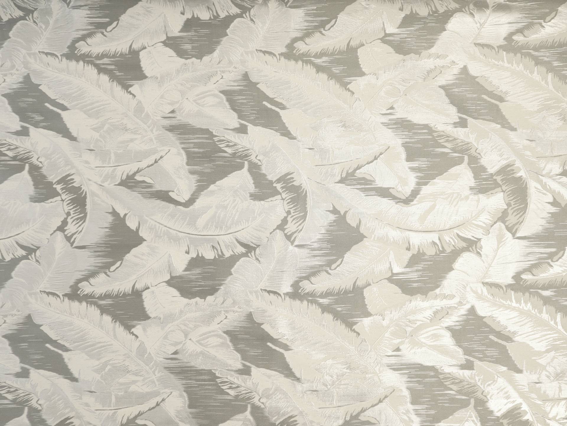 Metallic Jacquard with Feather Motif in Silver
