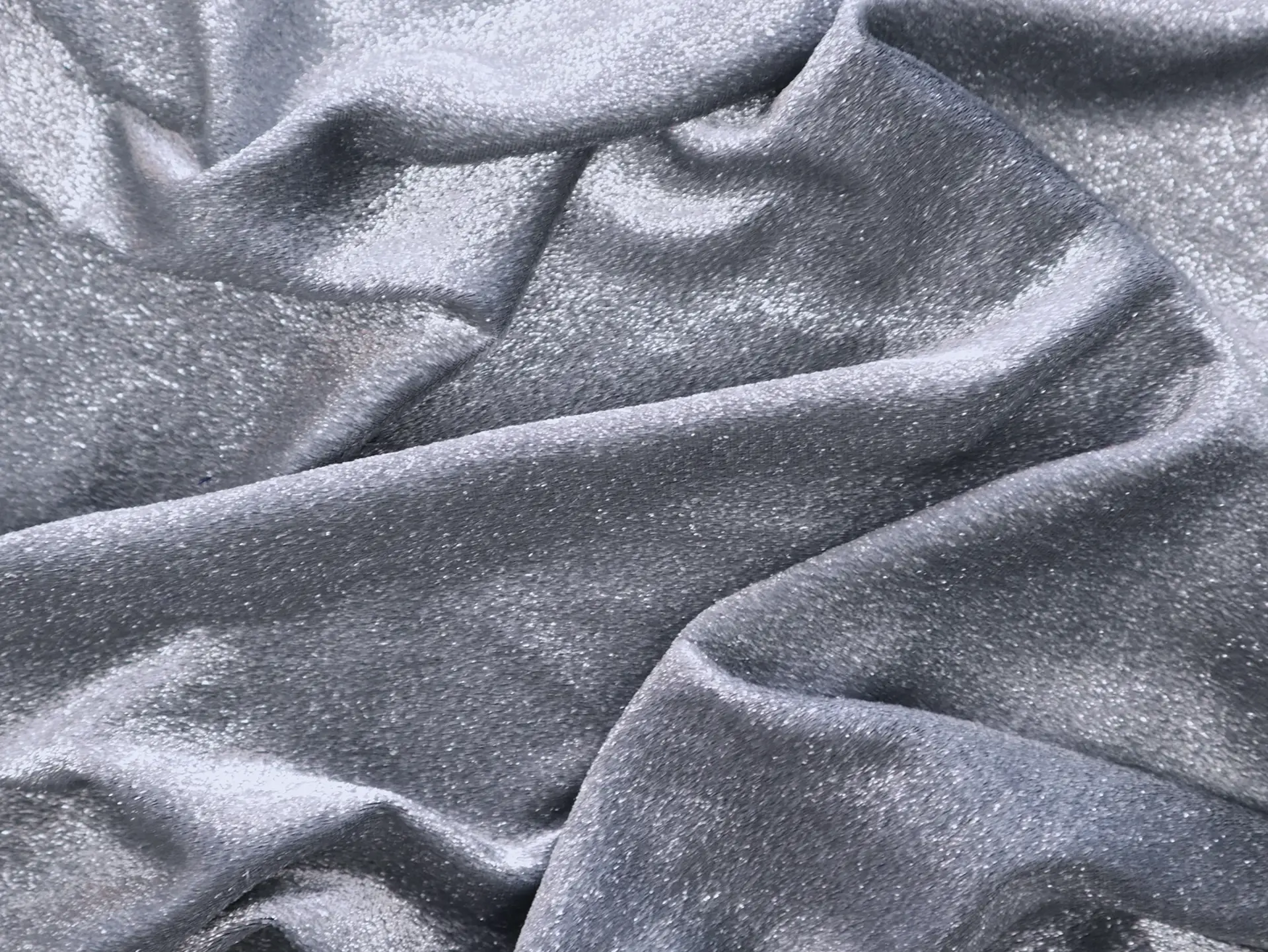 Silk and Lurex Panné Velvet in Silver