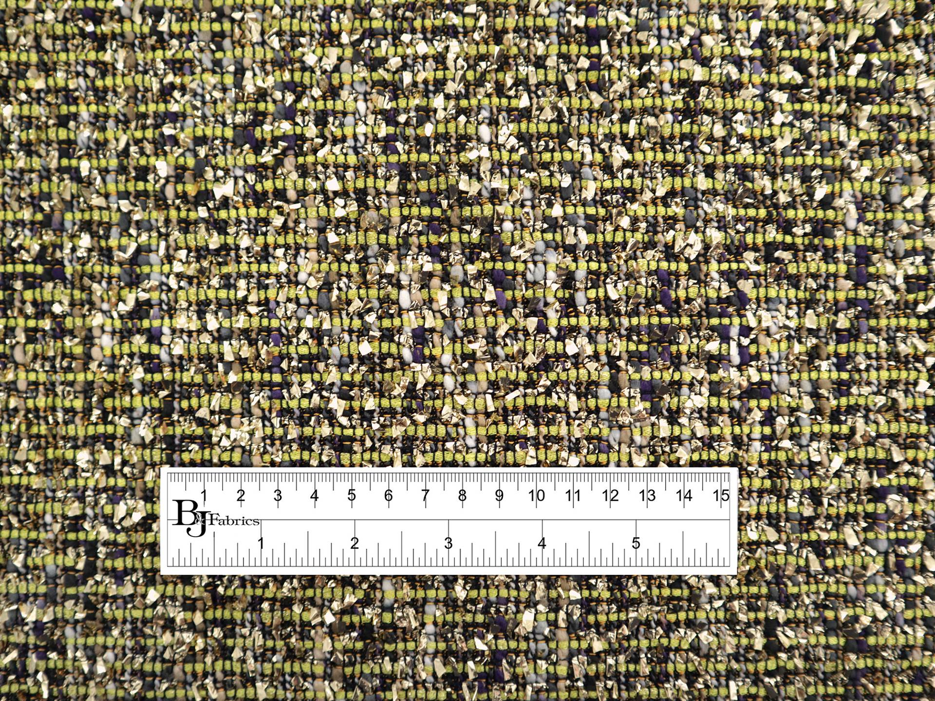 Metallic Tweed in Lime & Gold Multi