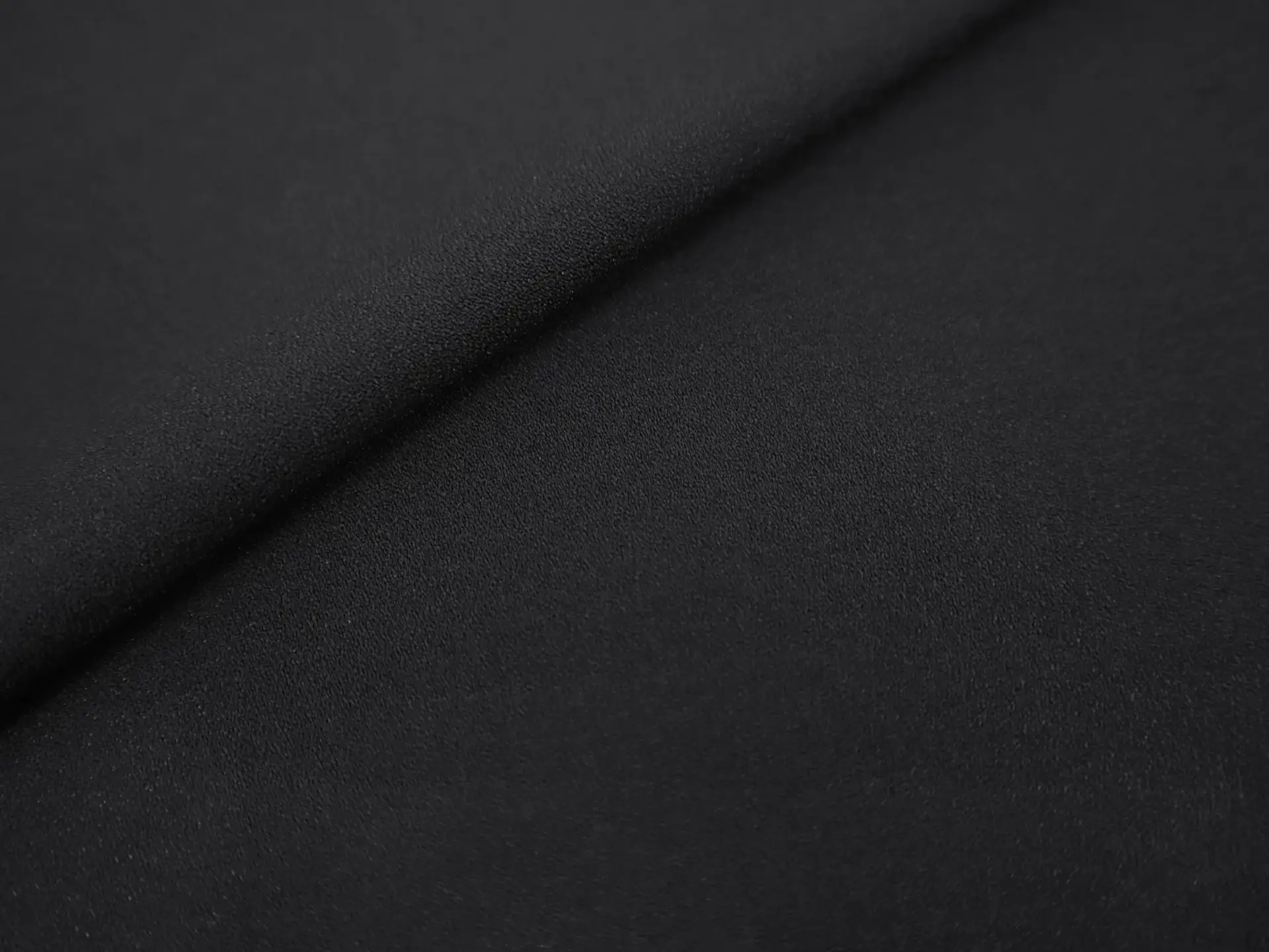 Sustainable Polyester Blend Stretch Crepe in Black